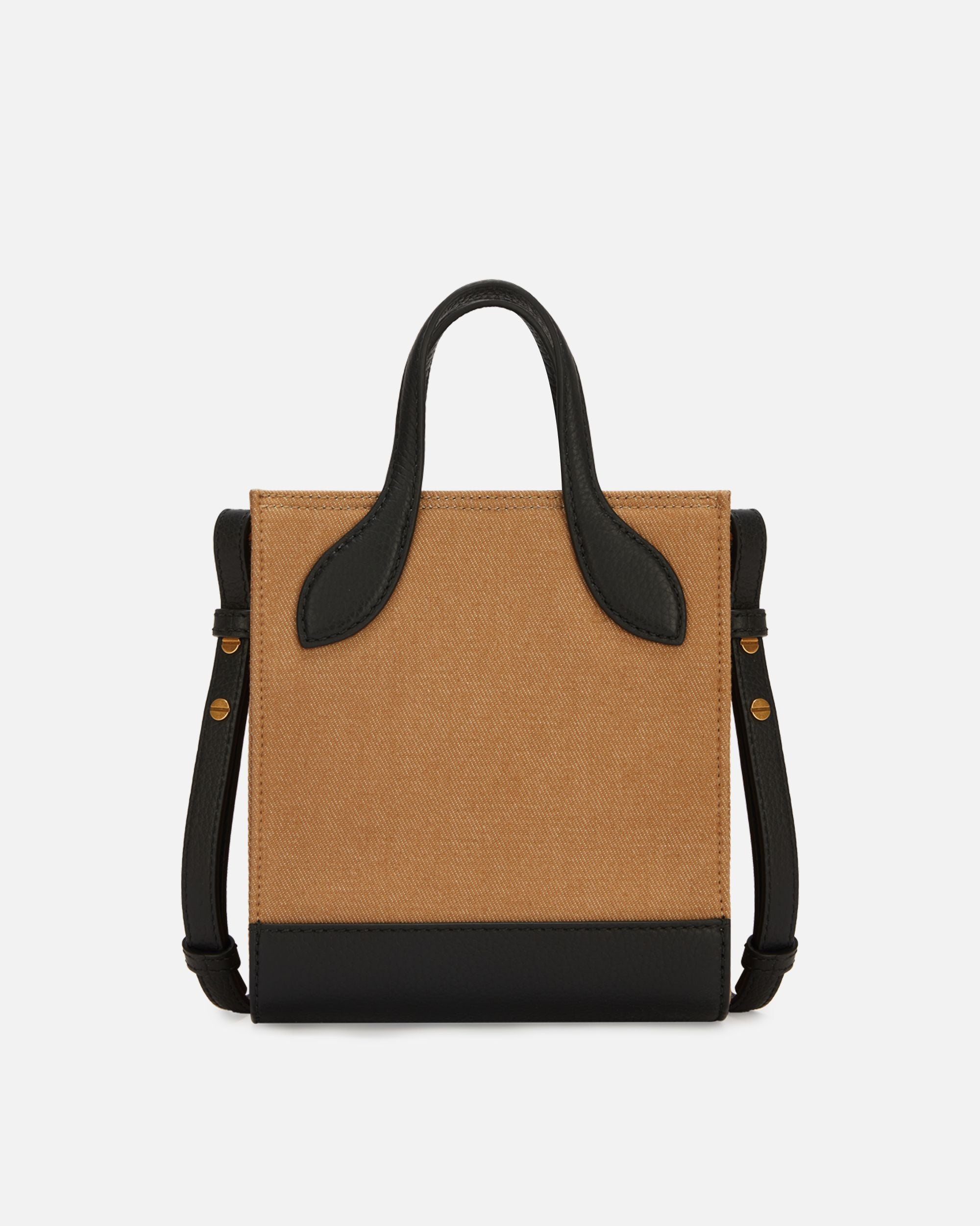 Tote Bag Mini Bar In Pelle E Tela Beige E Nera - Donna - Bally - 02