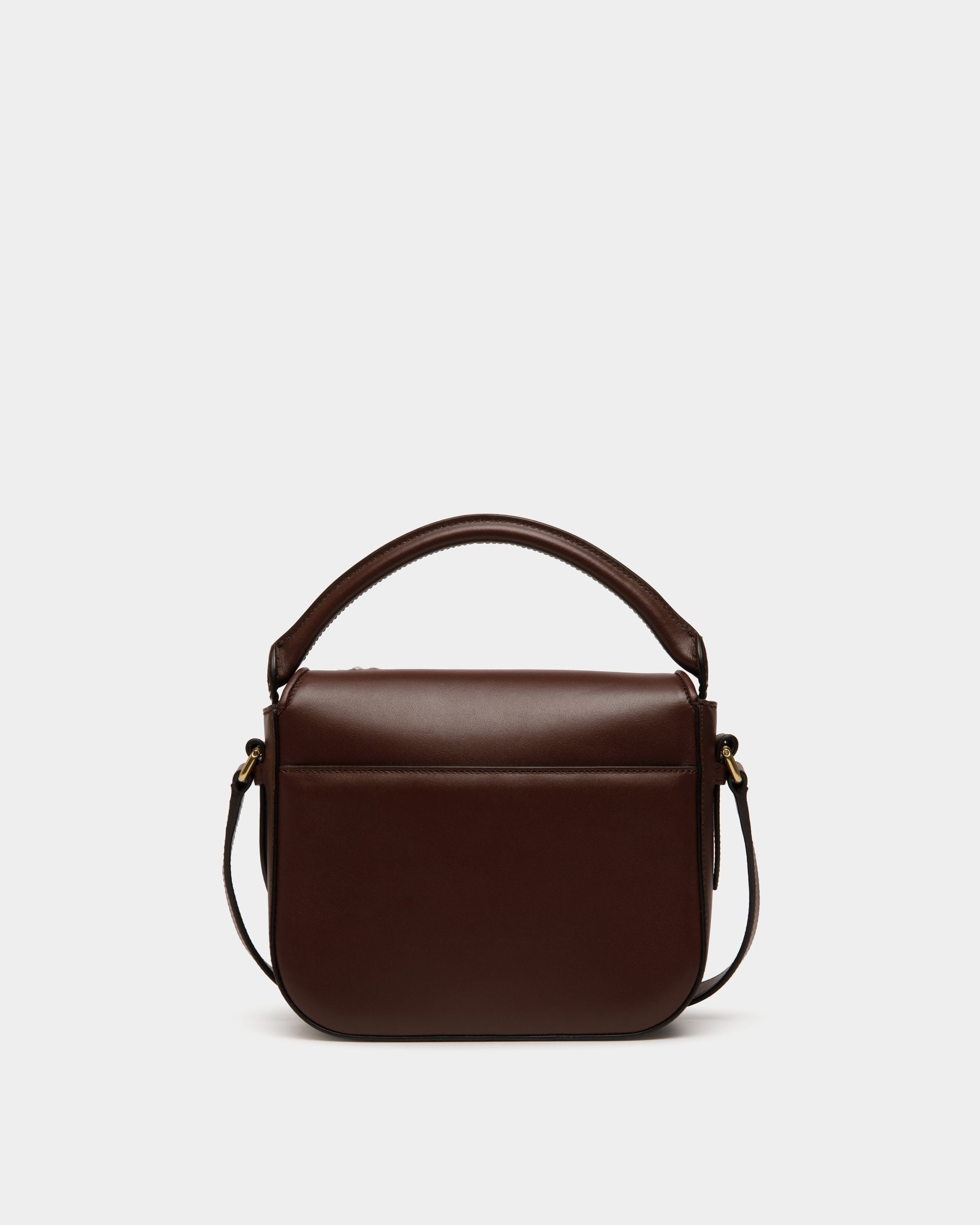 Borsa Mini Winter Capsule In Pelle Color Castagno Con Ricamo Alpine Flowers - Donna - Bally - 03