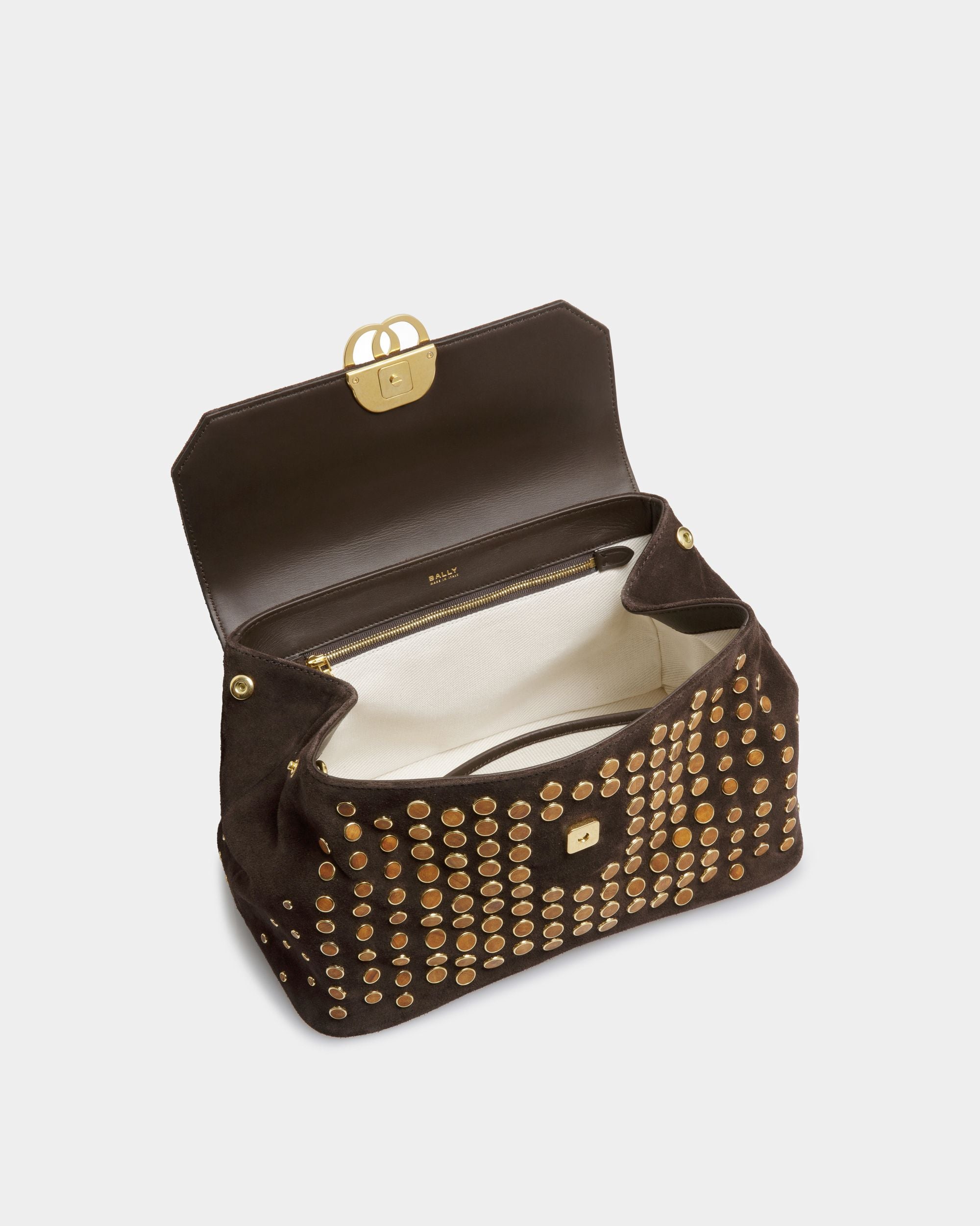 Borsa A Spalla Emblem In Pelle Marrone - Donna - Bally - 04