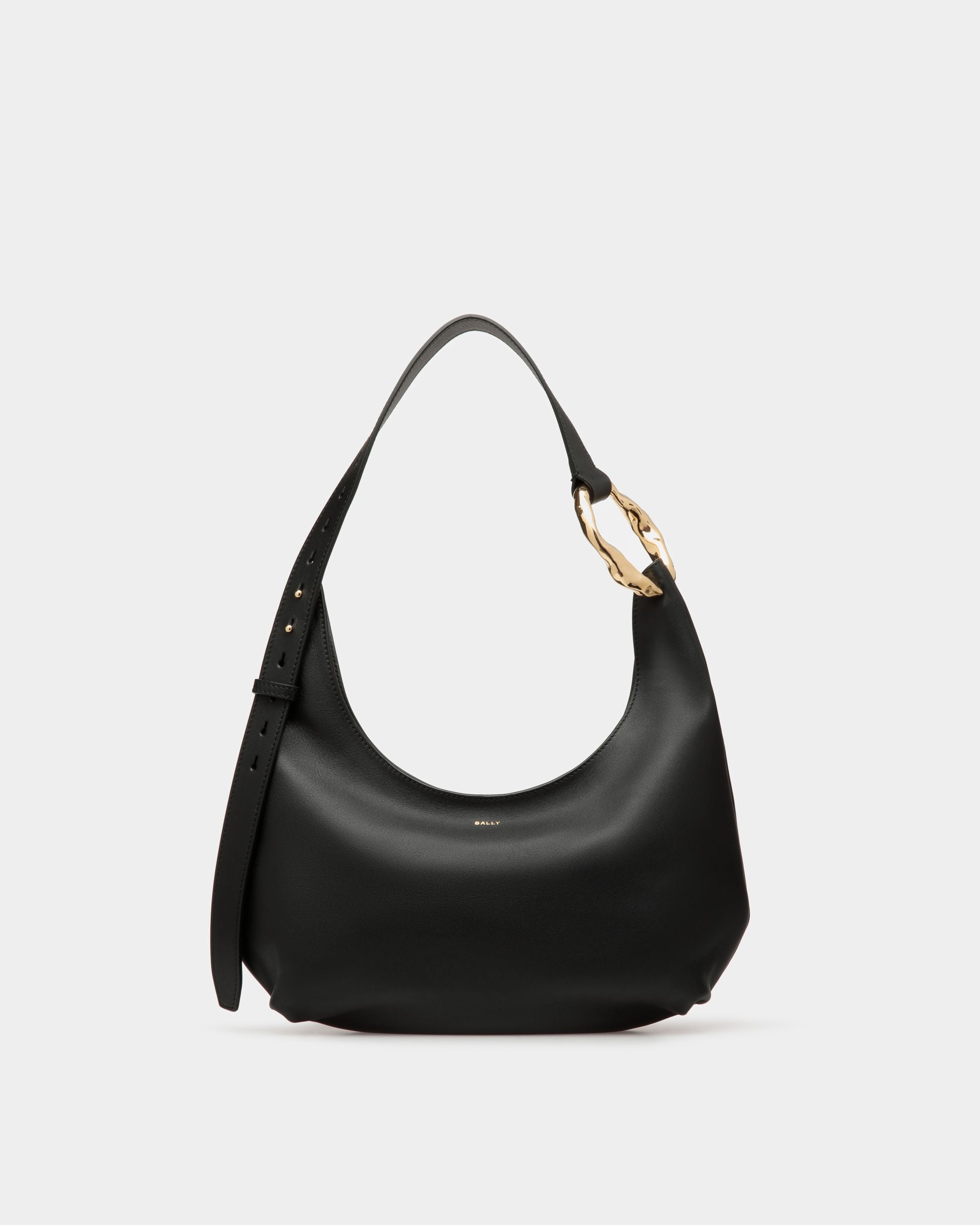 Borsa Hobo Baroque In Pelle Nera - Donna - Bally - 01