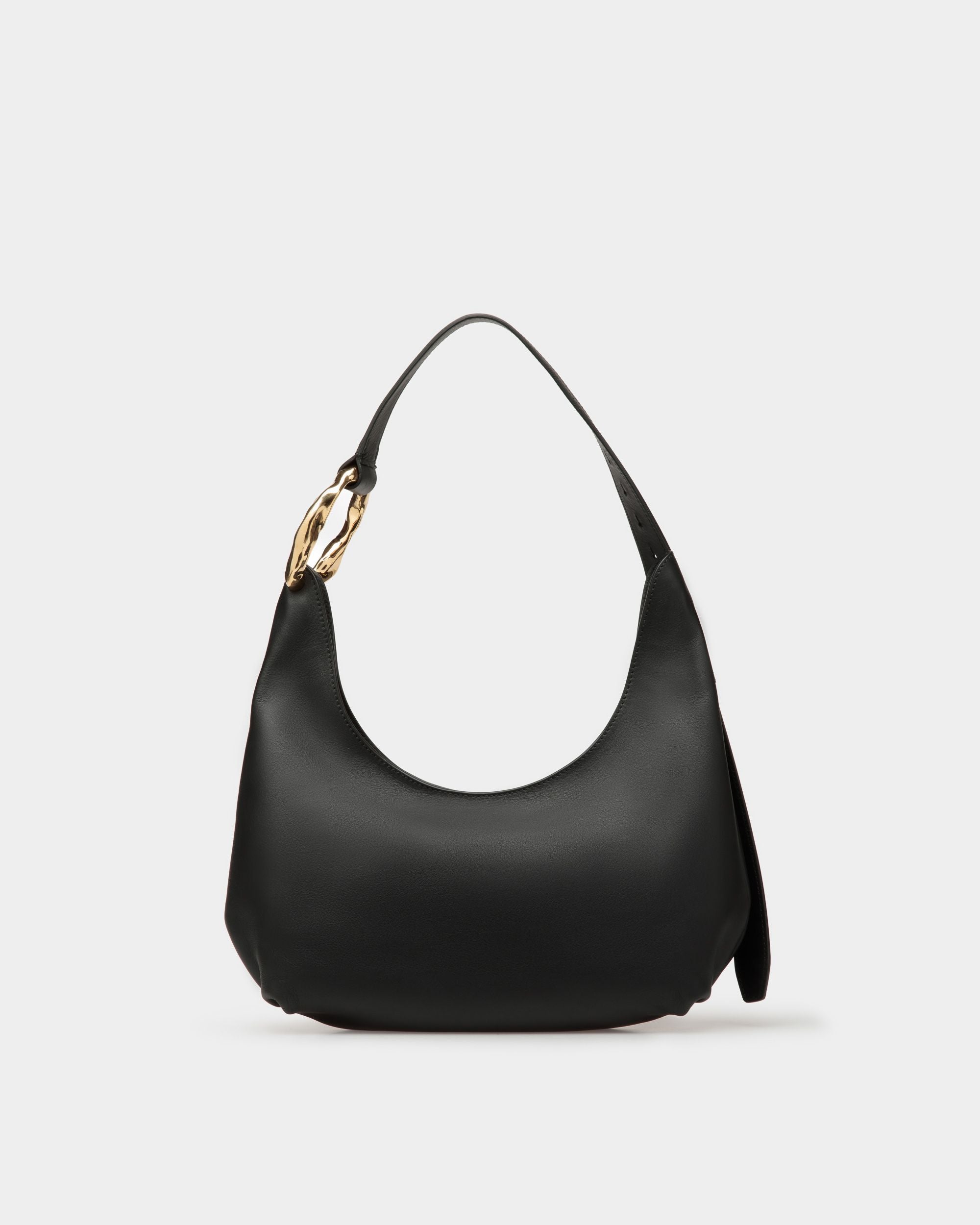 Borsa Hobo Baroque In Pelle Nera - Donna - Bally - 03