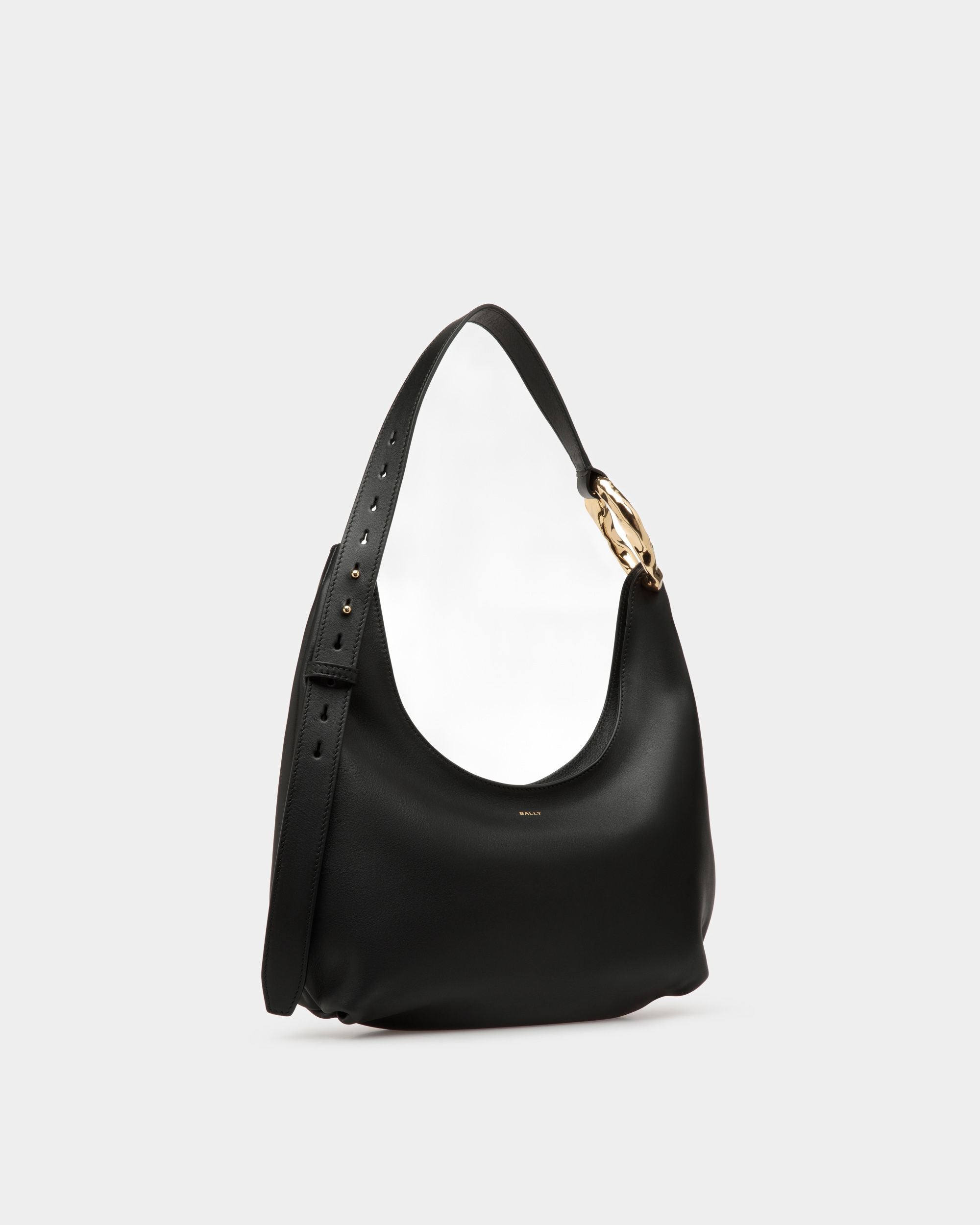 Borsa Hobo Baroque In Pelle Nera - Donna - Bally - 04