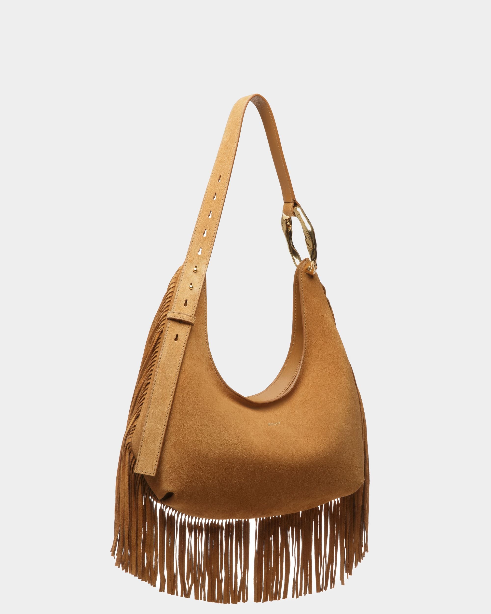 Borsa Hobo Baroque In Pelle Ocra - Donna - Bally - 04