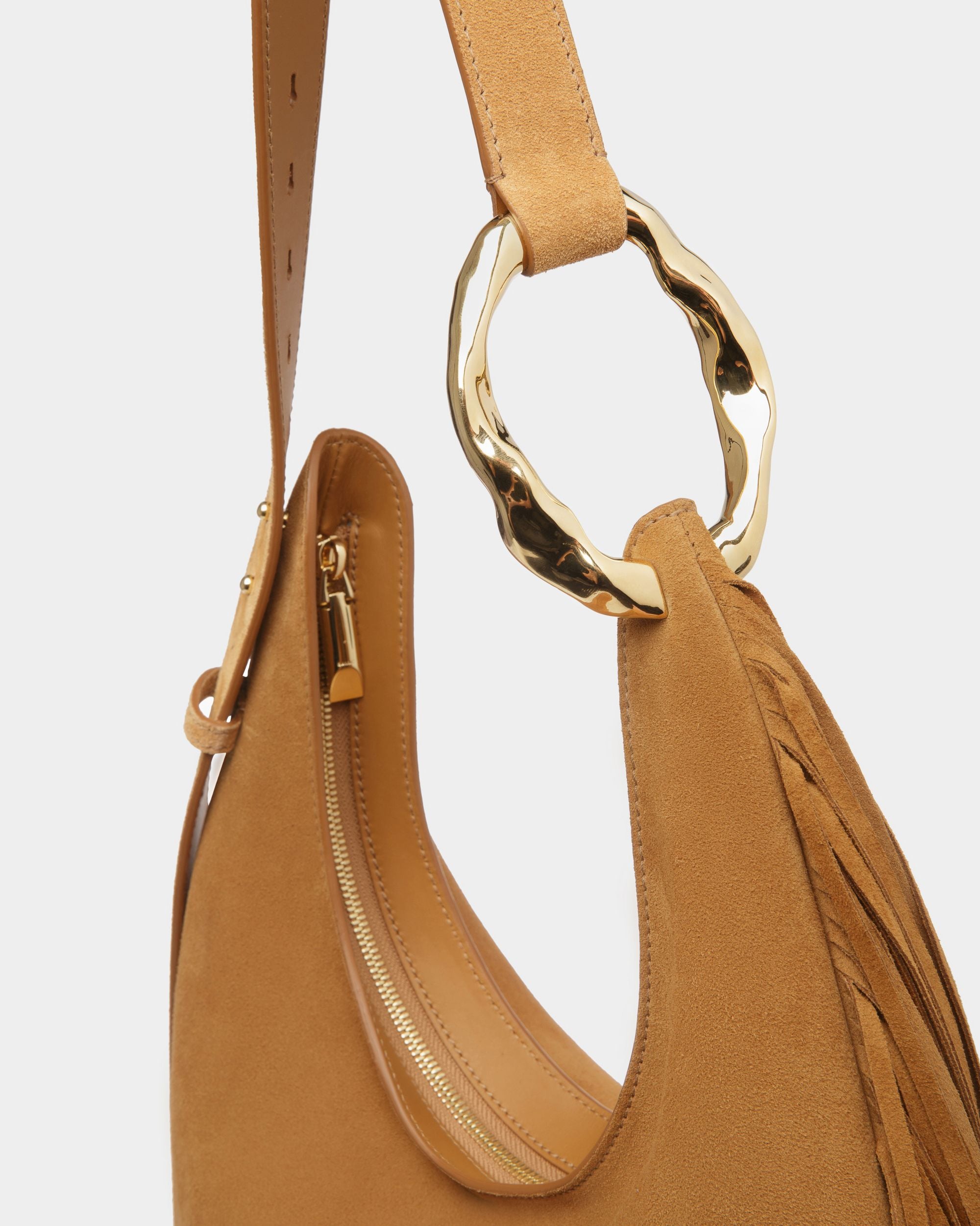 Borsa Hobo Baroque In Pelle Ocra - Donna - Bally - 06