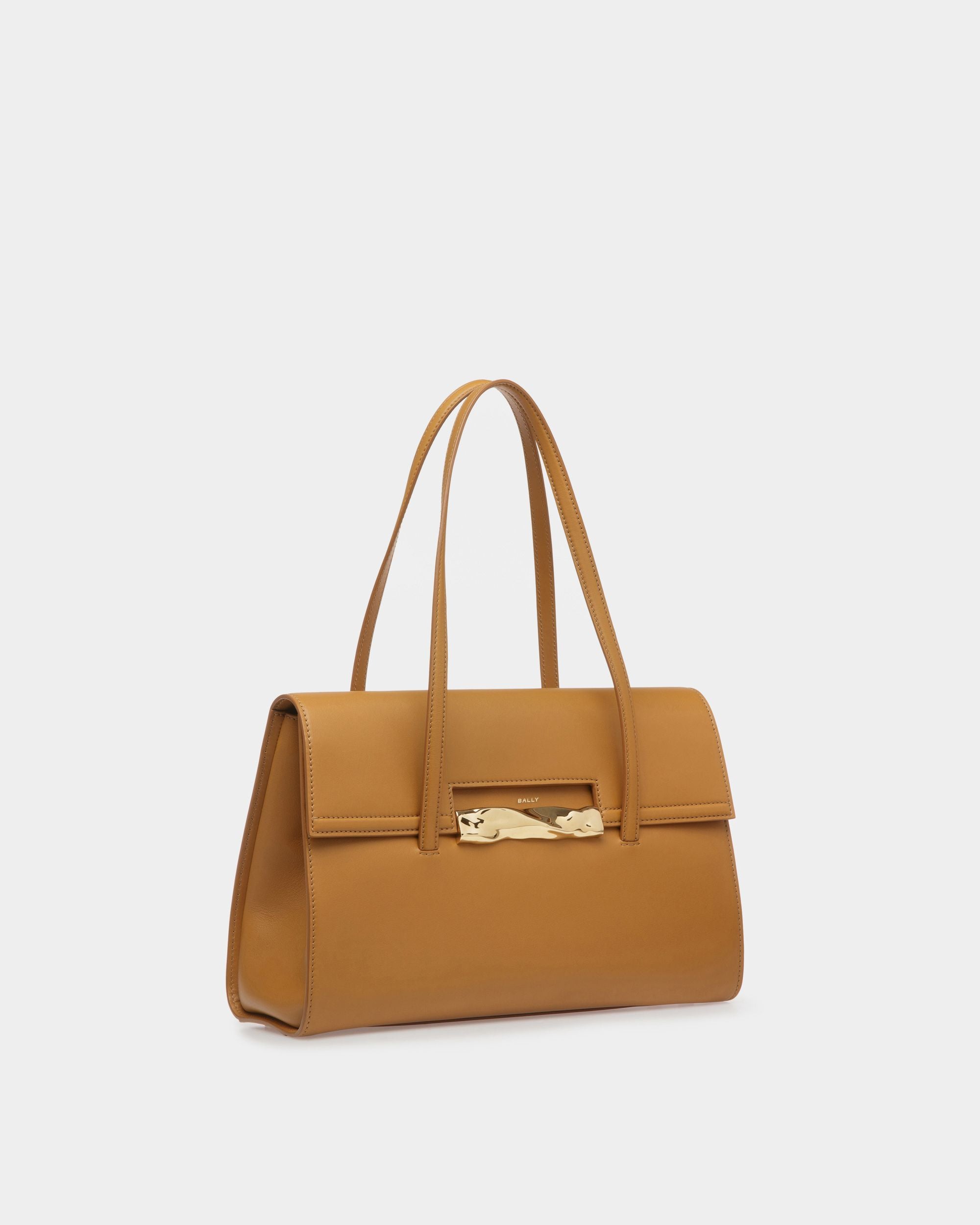 Borsa A Spalla Baroque In Pelle Ocra - Donna - Bally - 04