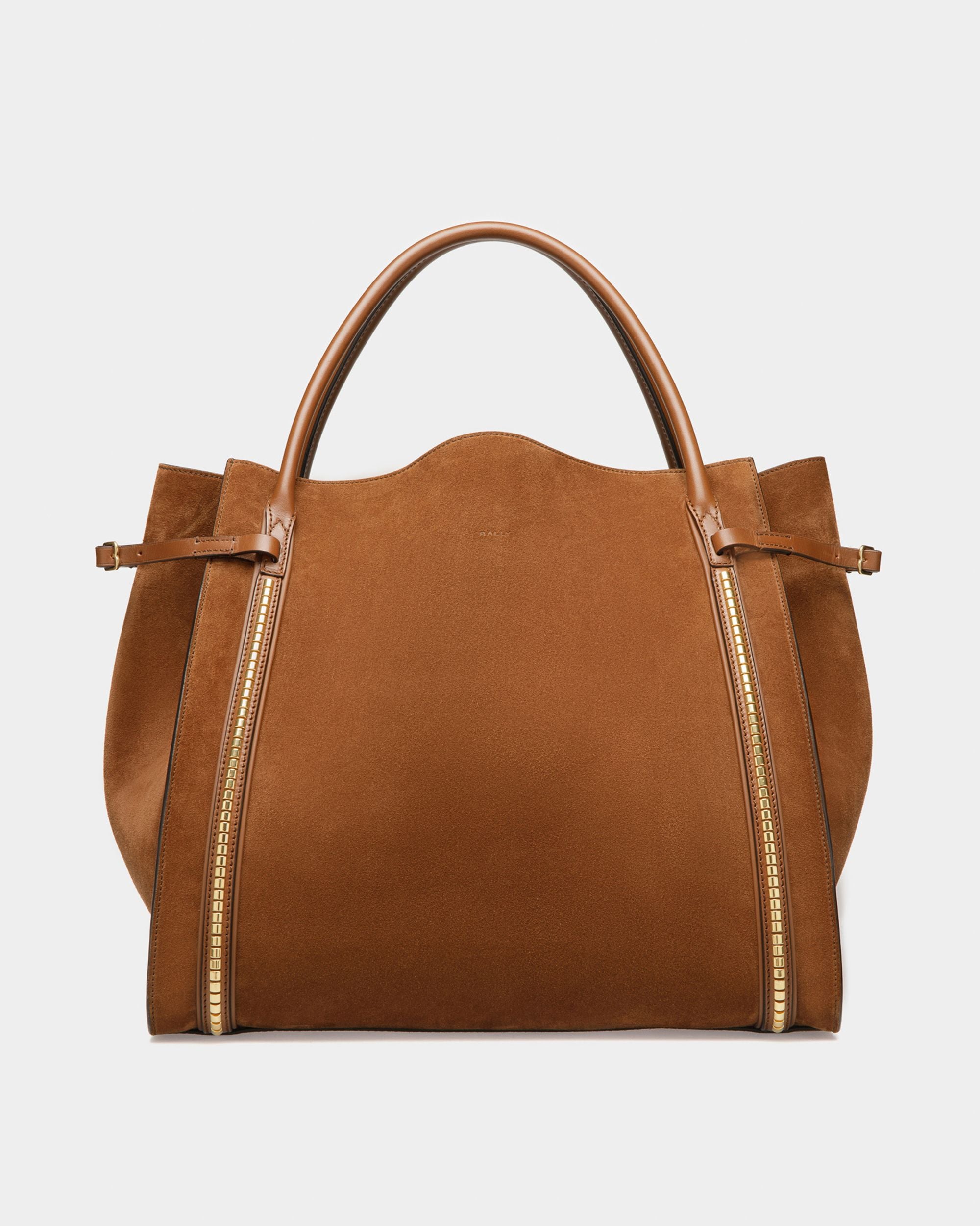 Tote Bag Chesney Extra Large In Pelle Scamosciata Marrone - Donna - Bally - 01