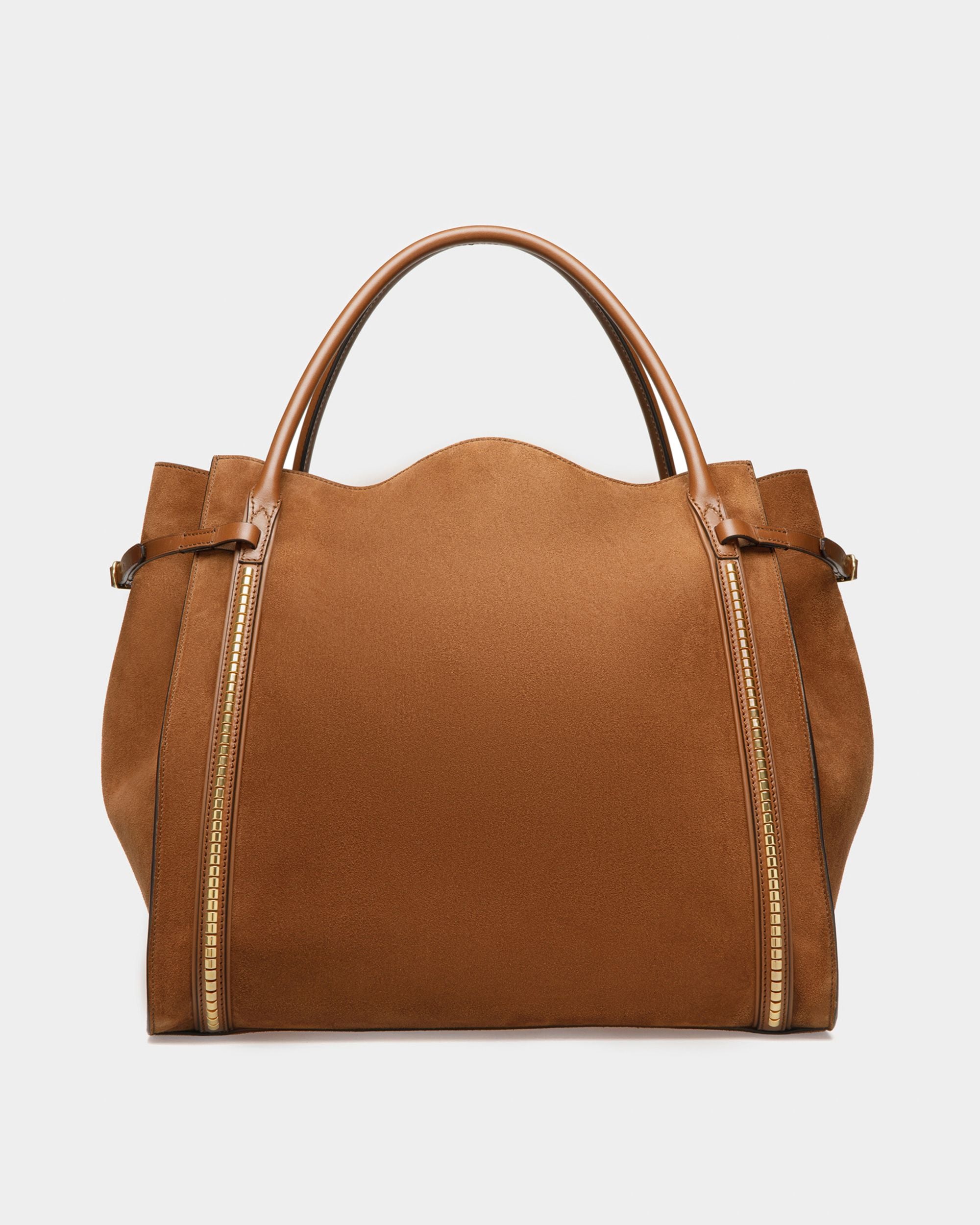 Tote Bag Chesney Extra Large In Pelle Scamosciata Marrone - Donna - Bally - 03