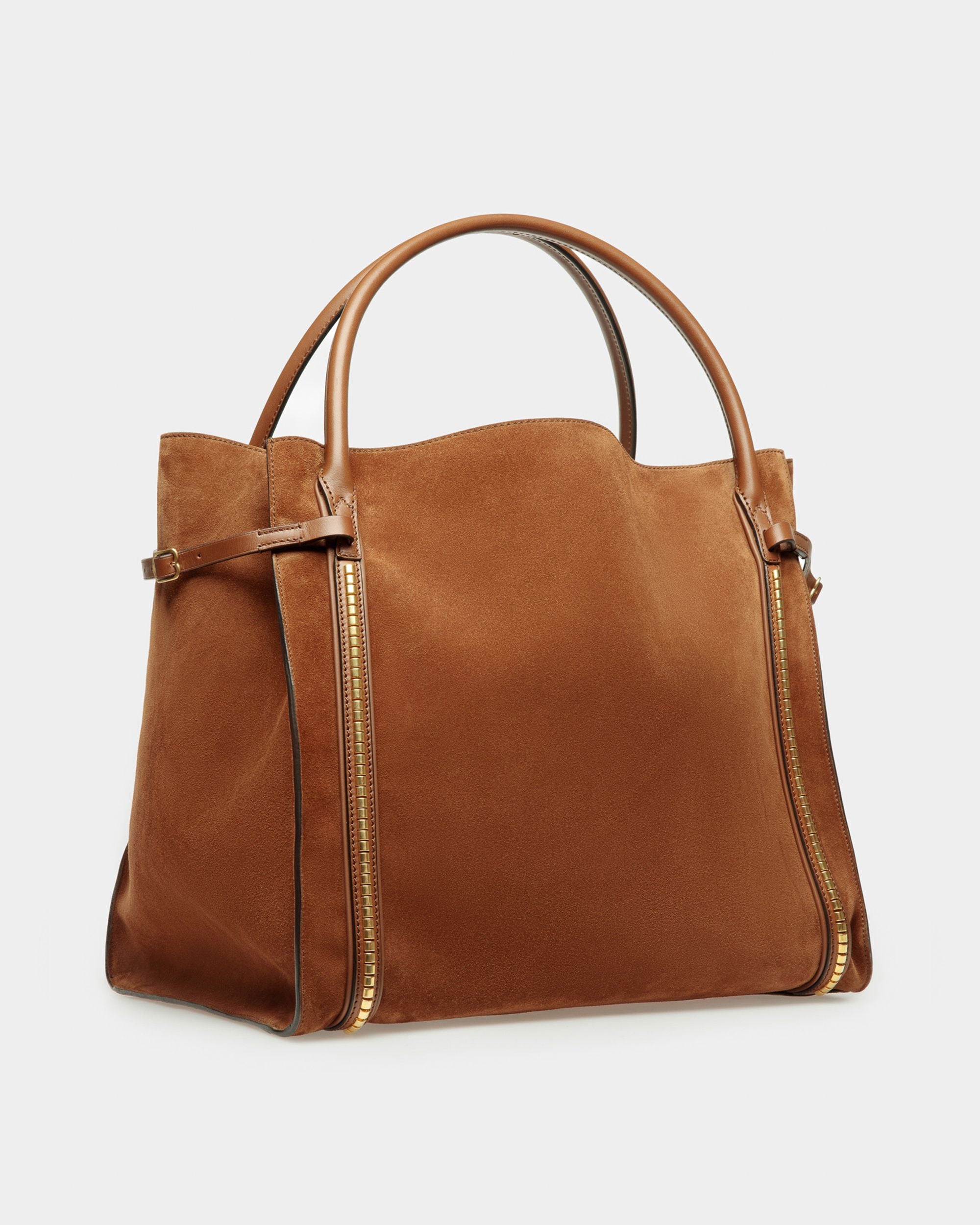 Tote Bag Chesney Extra Large In Pelle Scamosciata Marrone - Donna - Bally - 04