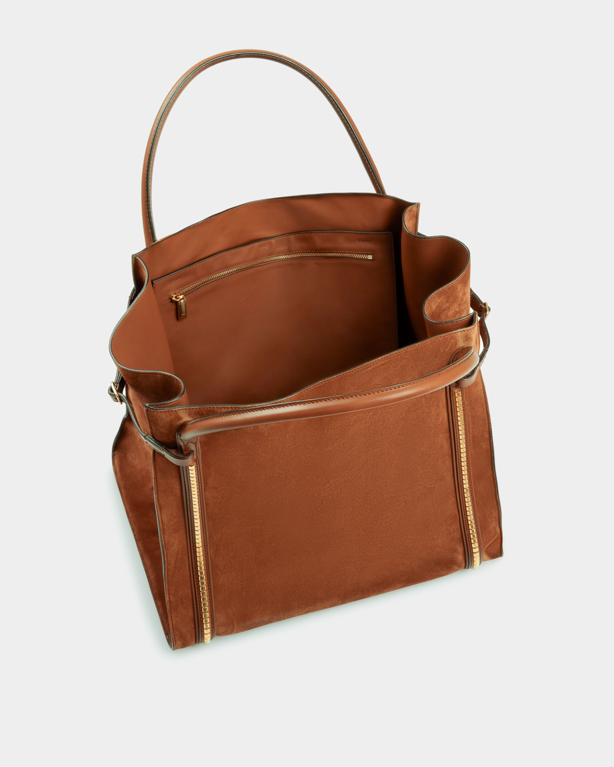 Tote Bag Chesney Extra Large In Pelle Scamosciata Marrone - Donna - Bally - 05