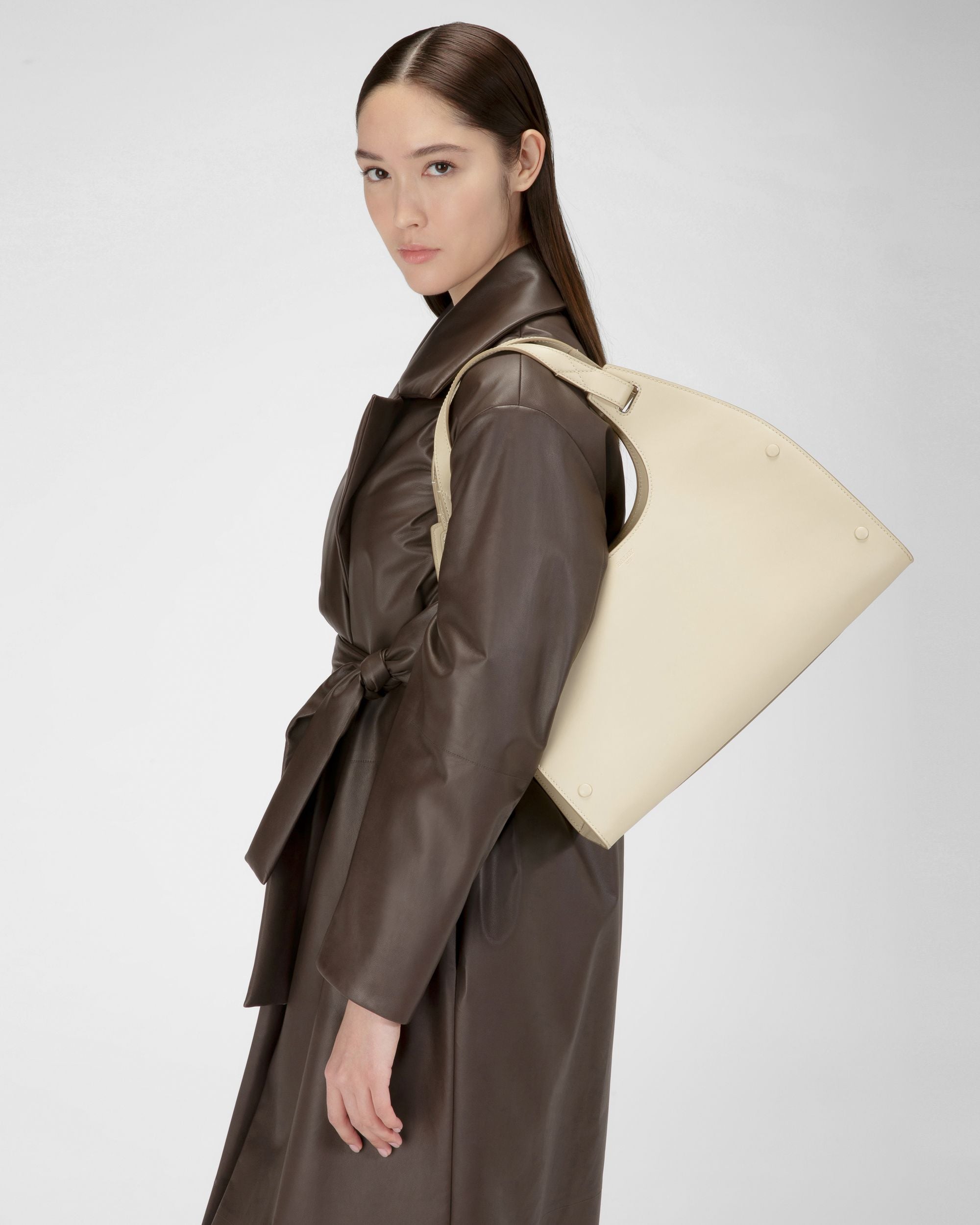 Ahres Borsa A Tracolla In Pelle Beige Chiaro - Donna - Bally - 02