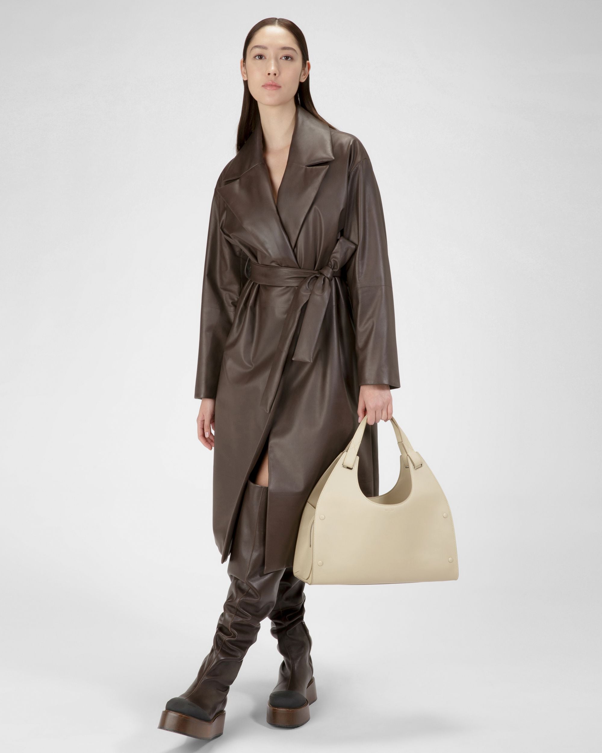 Ahres Borsa A Tracolla In Pelle Beige Chiaro - Donna - Bally - 07