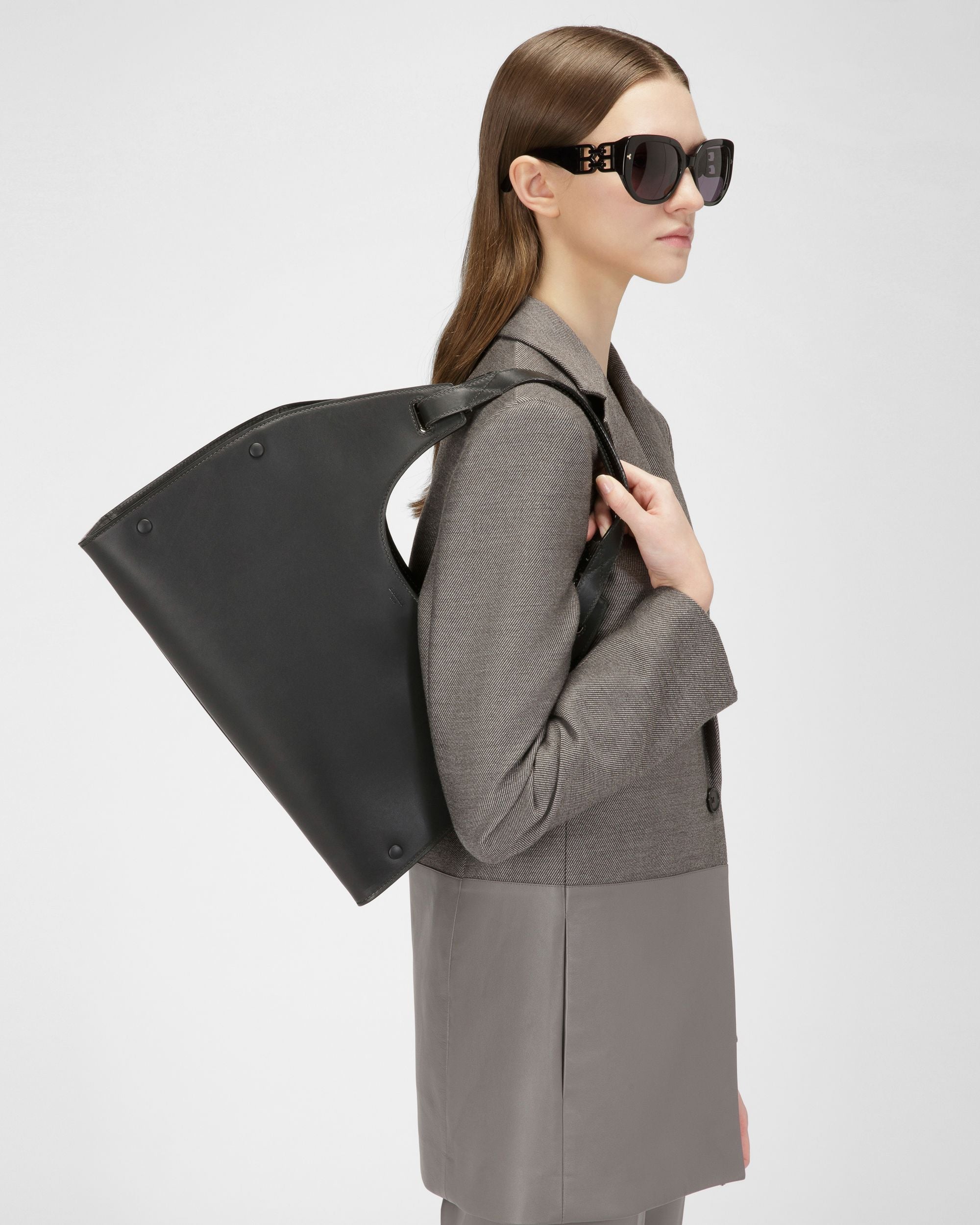 Ahres Borsa A Tracolla In Pelle Nera - Donna - Bally - 02