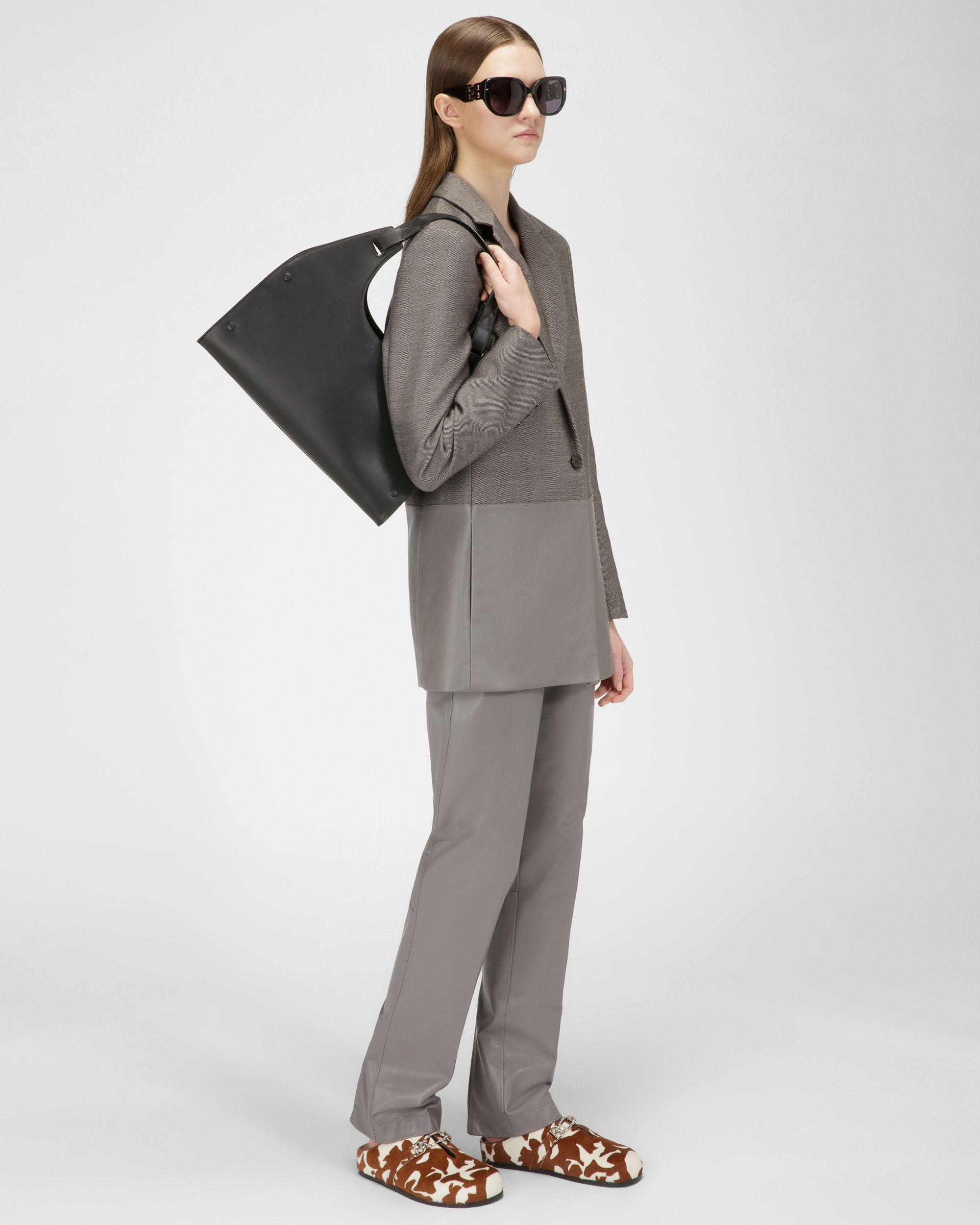 Ahres Borsa A Tracolla In Pelle Nera - Donna - Bally - 08