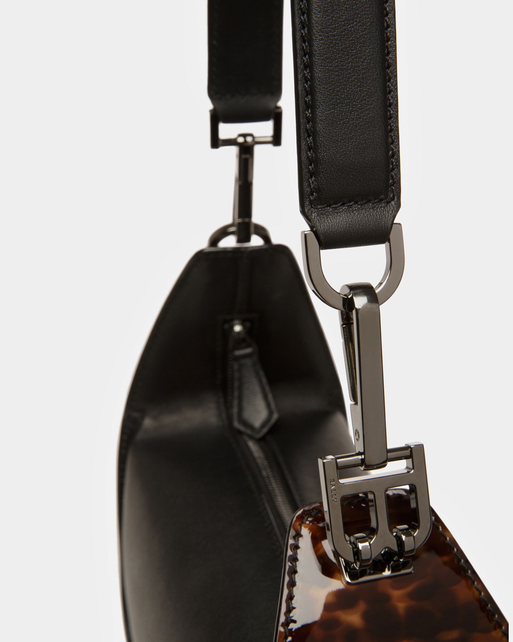 B-Hook Borsa A Spalla In Pelle Nera - Donna - Bally - 05