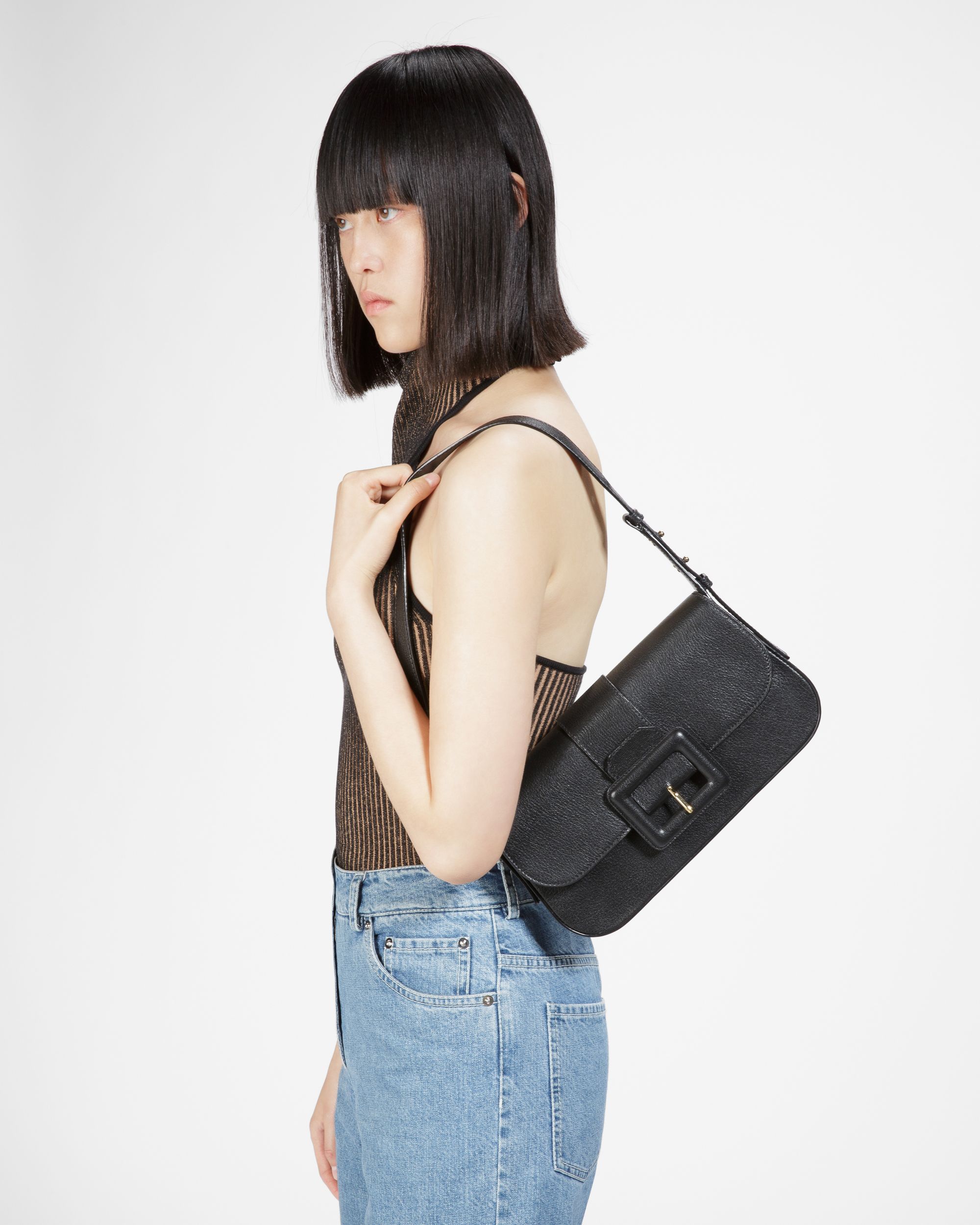 Jadha Borsa A Spalla In Pelle Nera - Donna - Bally - 02