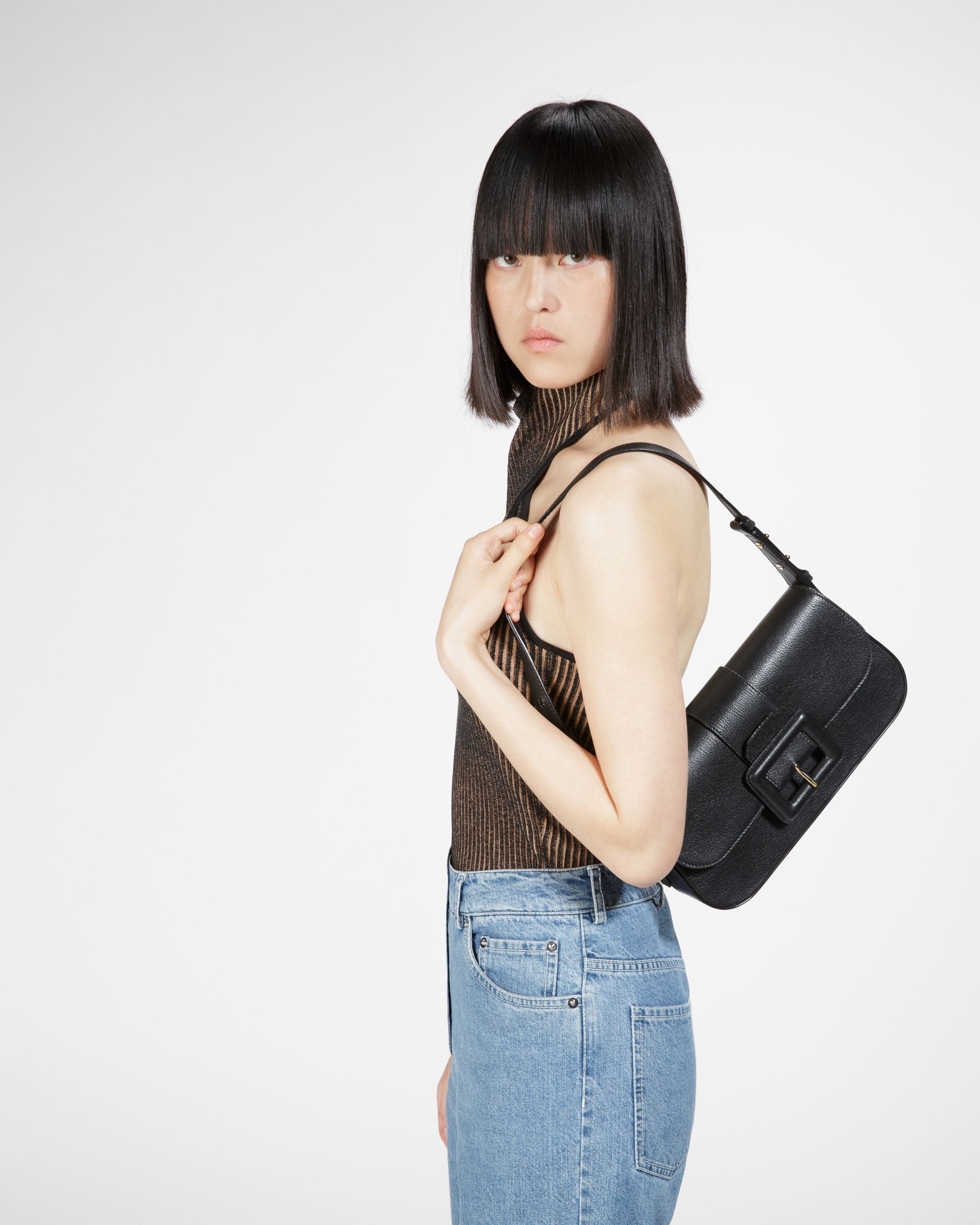 Jadha Borsa A Spalla In Pelle Nera - Donna - Bally - 08