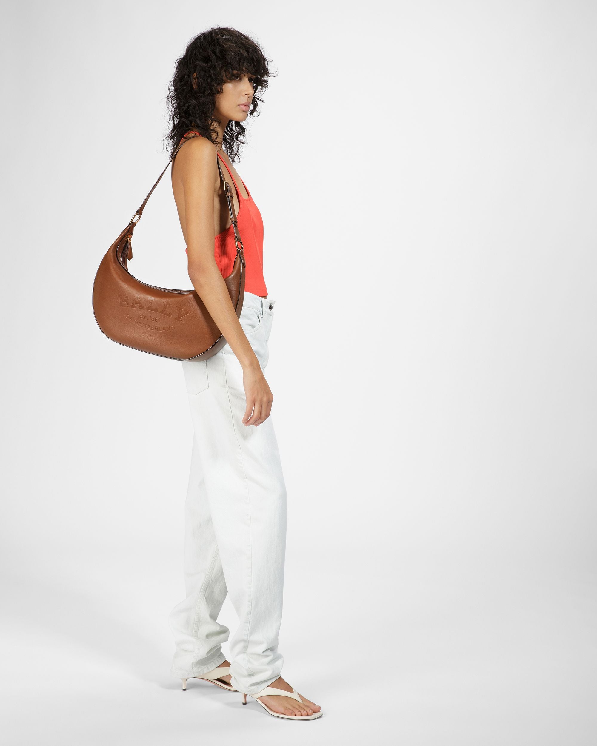 Charo Borsa A Spalla In Pelle Marrone - Donna - Bally - 06