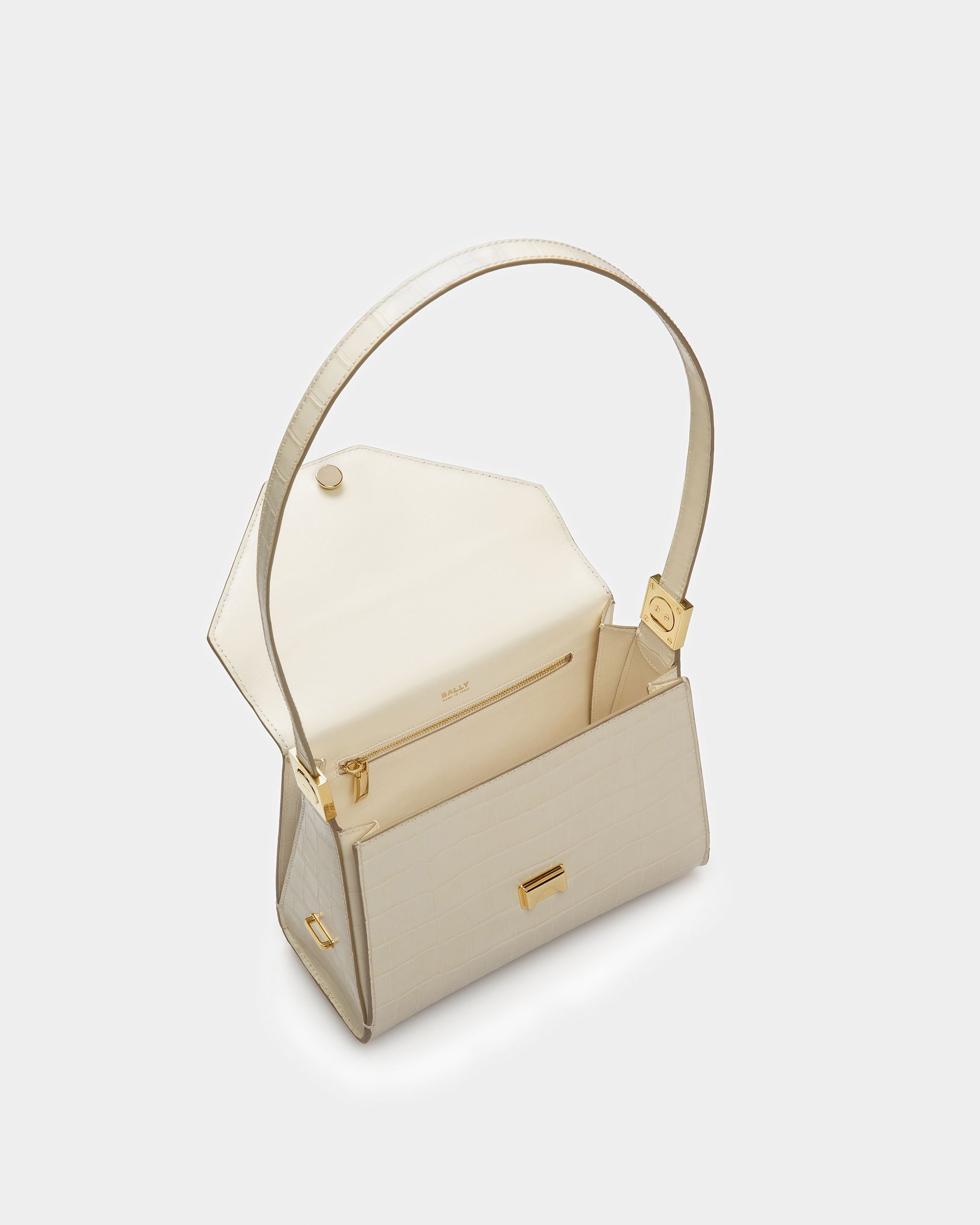 Borsa Con Manico Superiore Emblem In Pelle Goffrata Cocco - Donna - Bally - 05