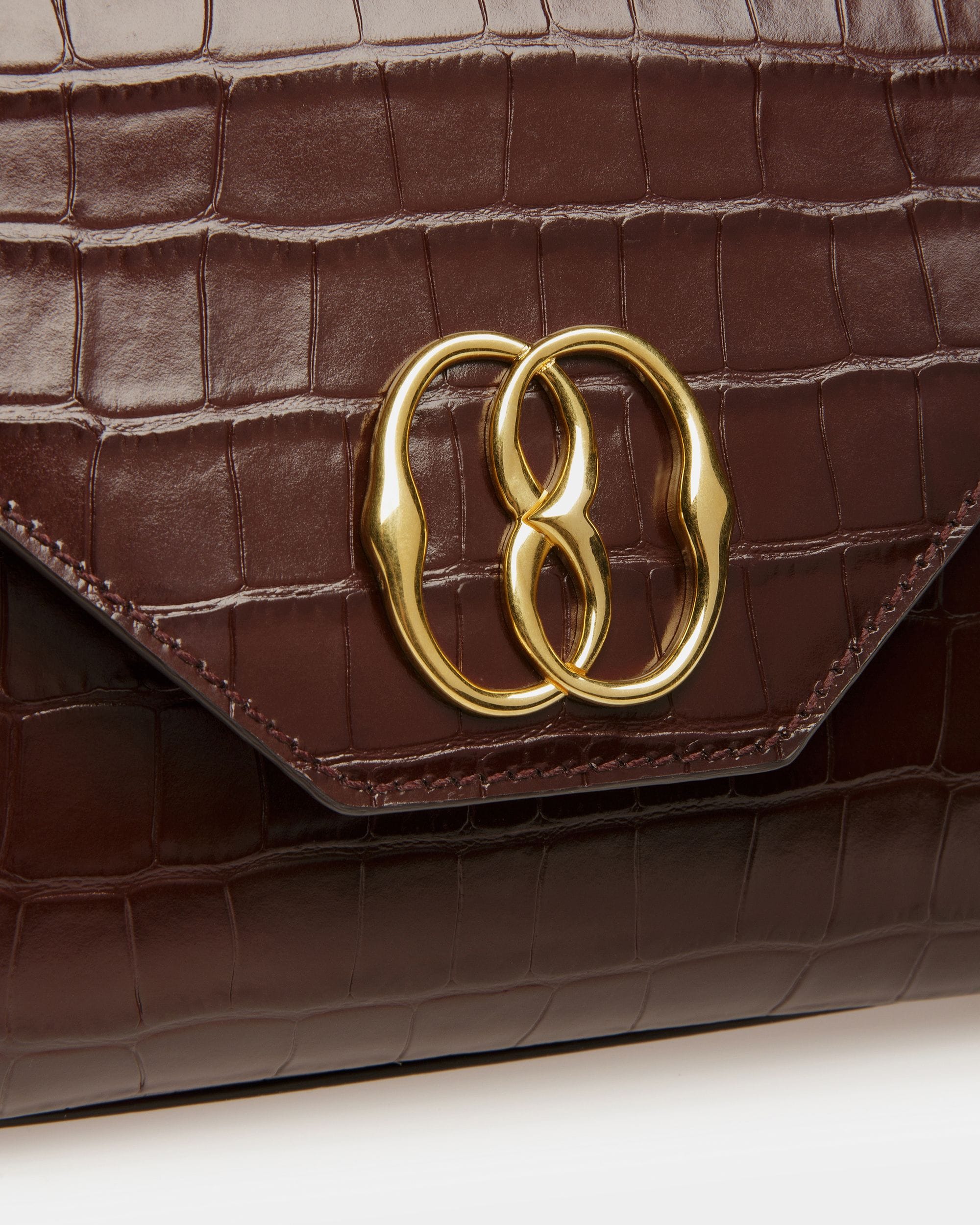 Borsa Con Manico Superiore Emblem In Pelle Goffrata Cocco - Donna - Bally - 06