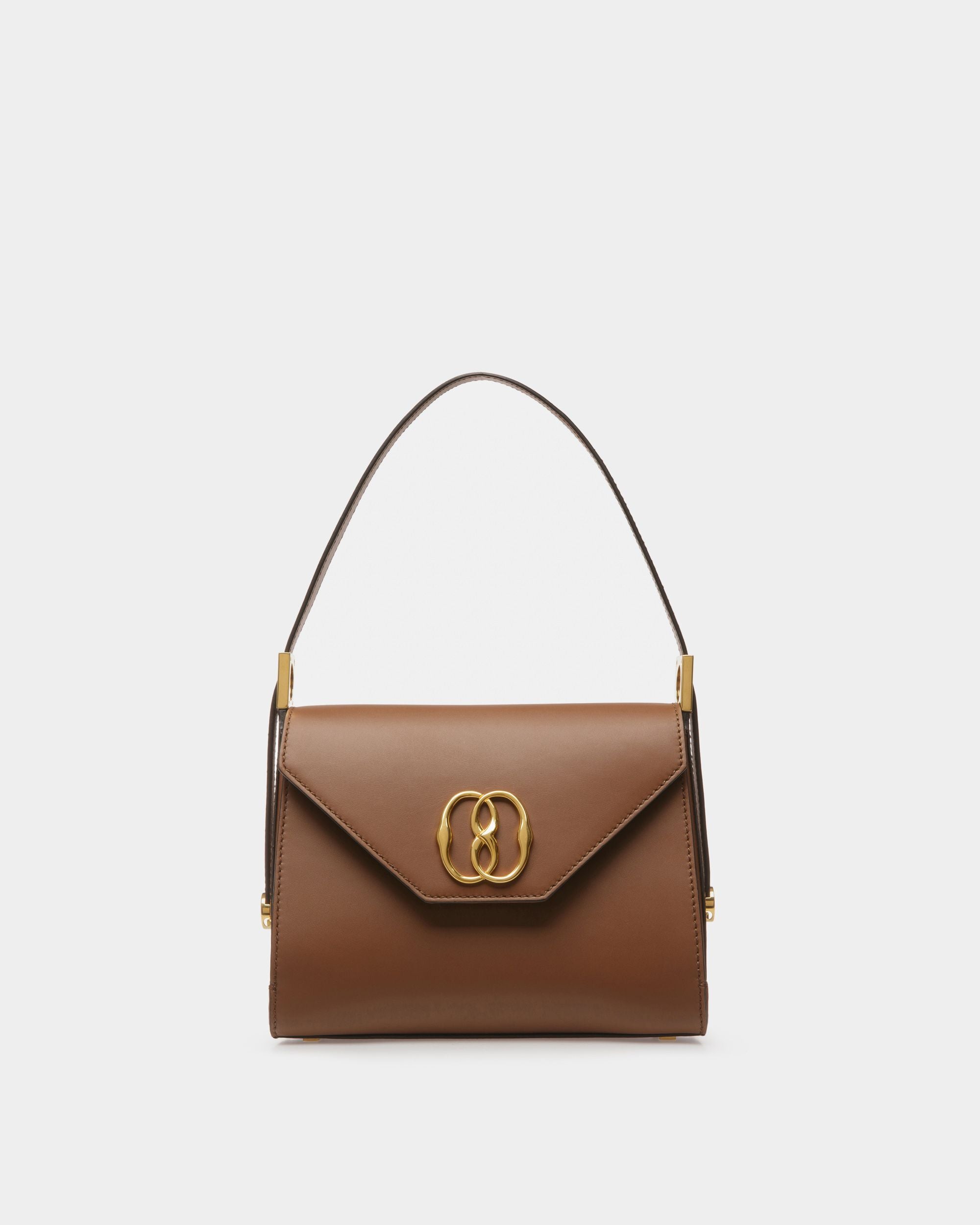 Borsa Con Manico Superiore Emblem In Pelle Marrone - Donna - Bally - 01