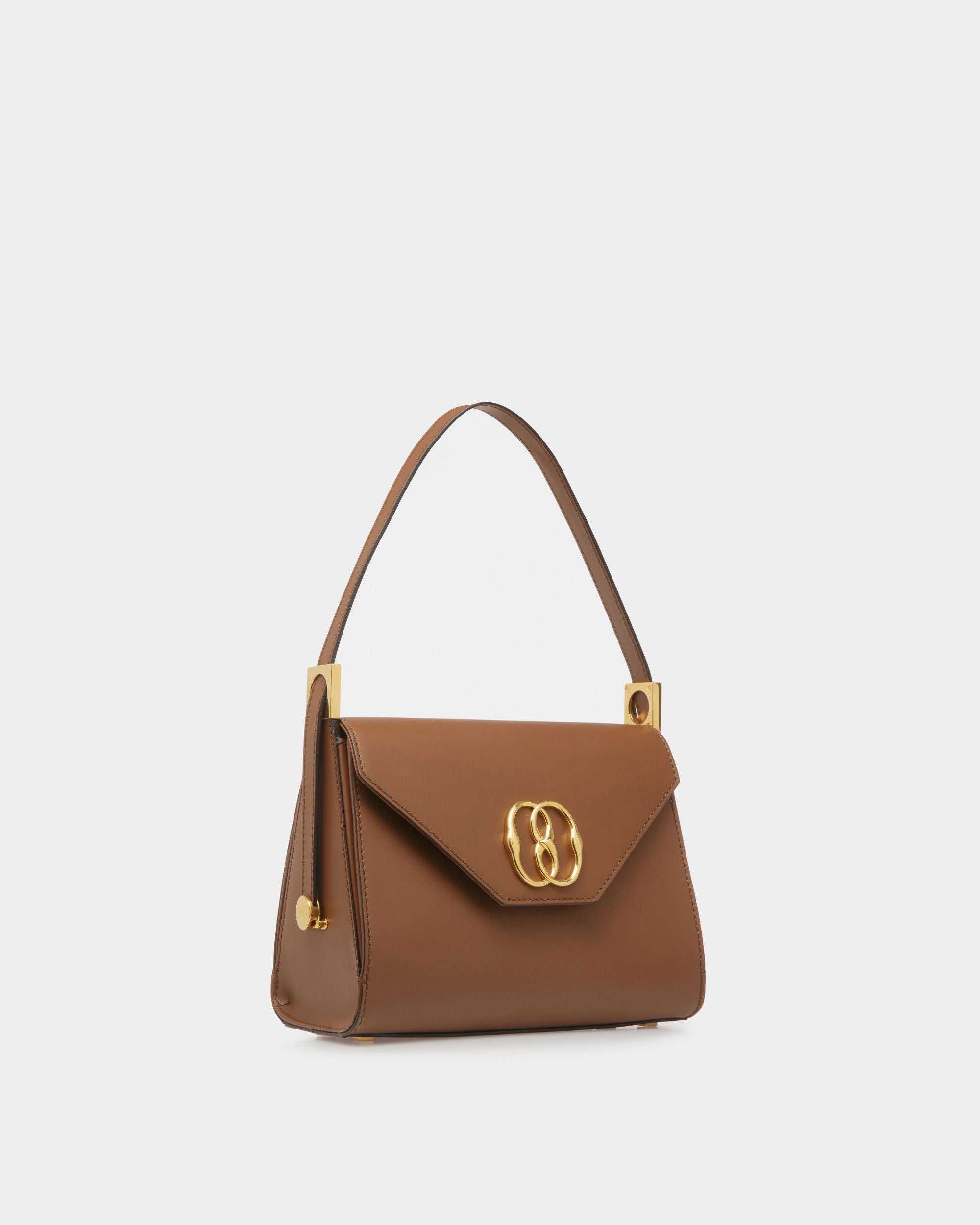 Borsa Con Manico Superiore Emblem In Pelle Marrone - Donna - Bally - 03