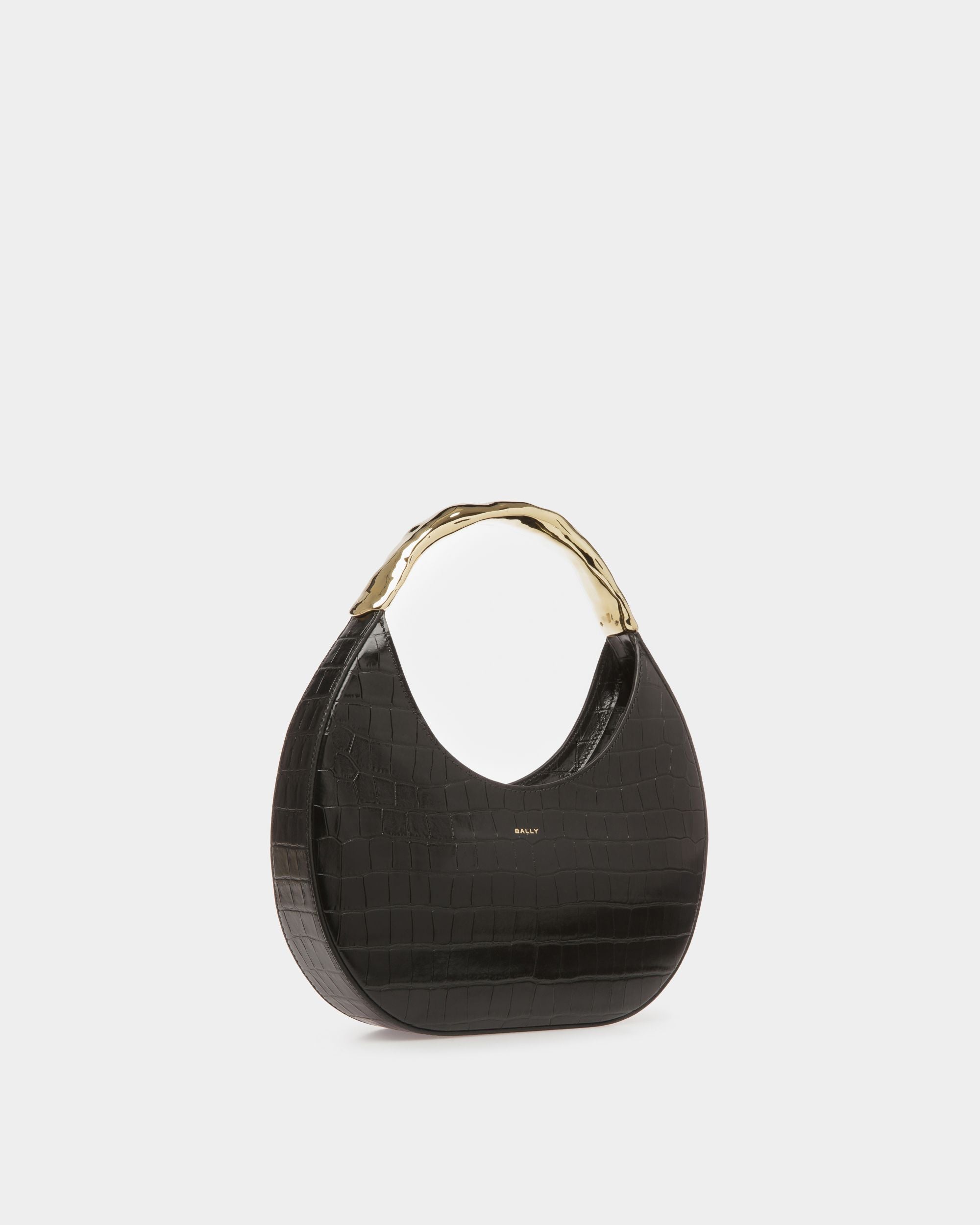 Borsa Hobo Baroque In Pelle Nera - Donna - Bally - 04