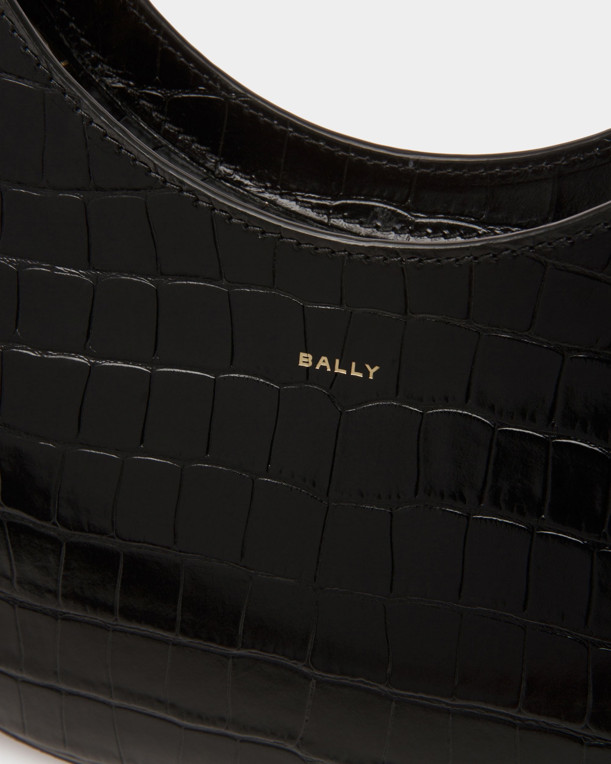 Borsa Hobo Baroque In Pelle Nera - Donna - Bally - 06