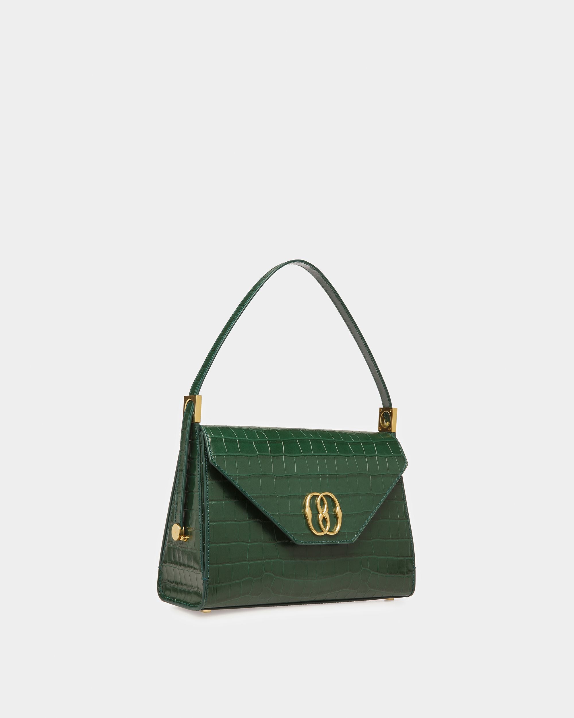 Borsa A Spalla Emblem In Pelle Goffrata Cocco - Donna - Bally - 04