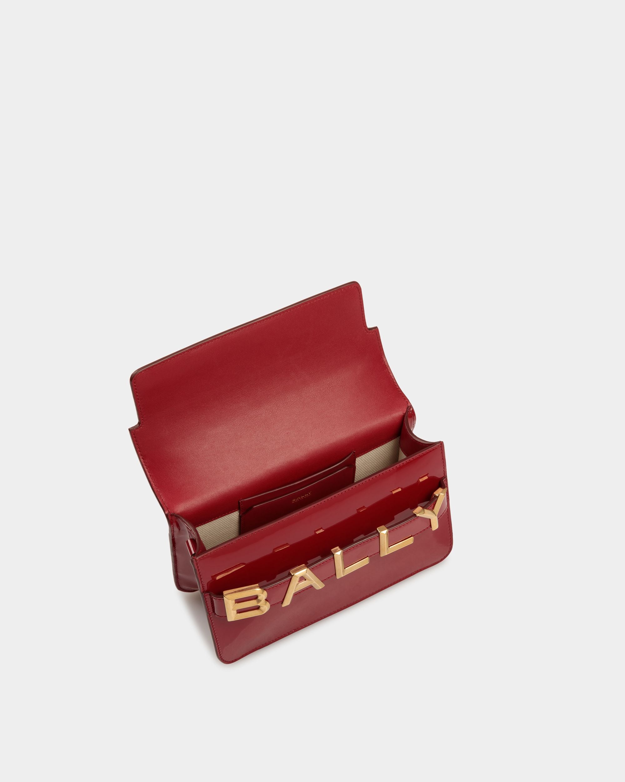 Borsa A Tracolla Con Logo In Pelle Rubino Scuro - Donna - Bally - 05