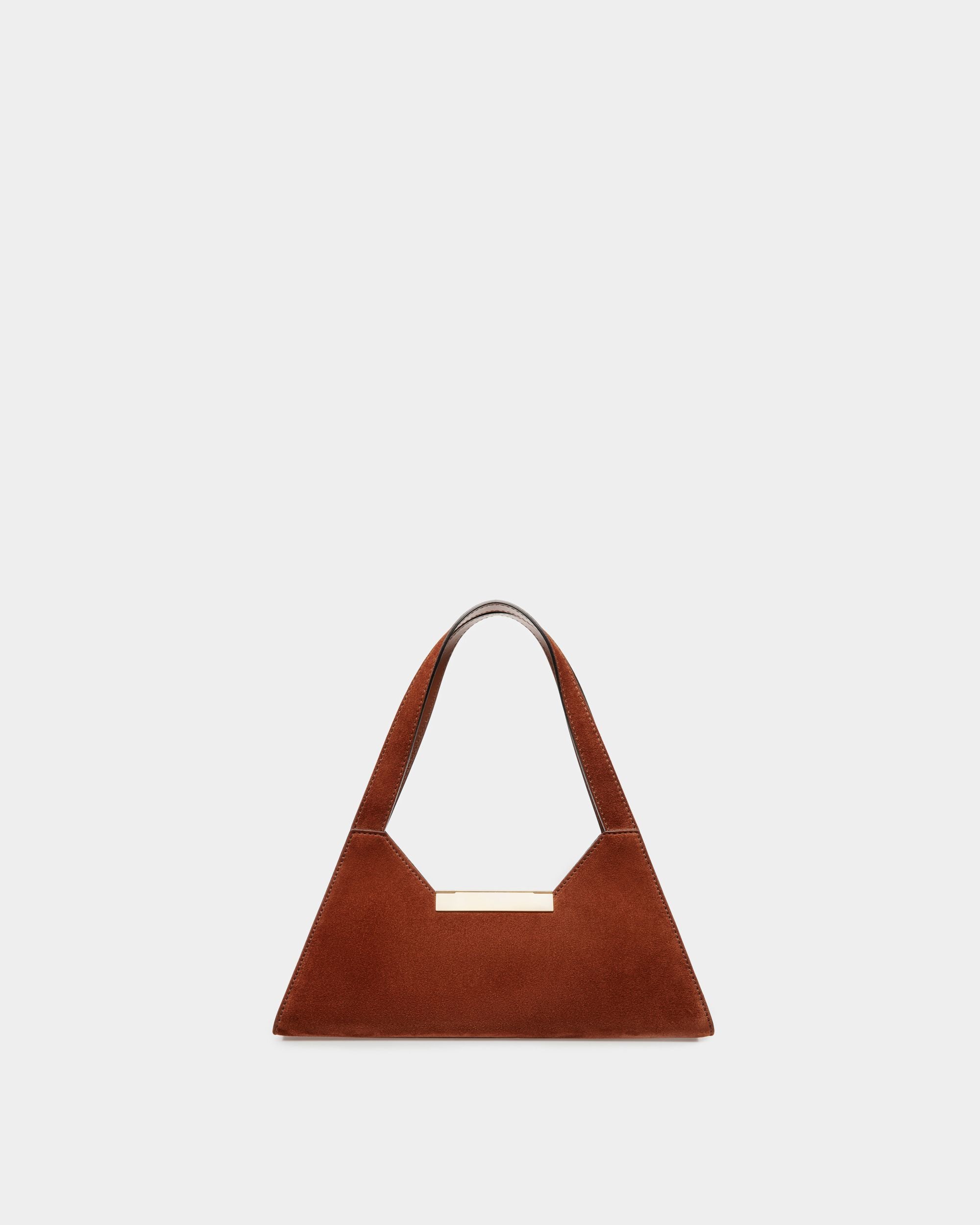 Borsa A Spalla Trilliant Small In Pelle Scamosciata Marrone - Donna - Bally - 03