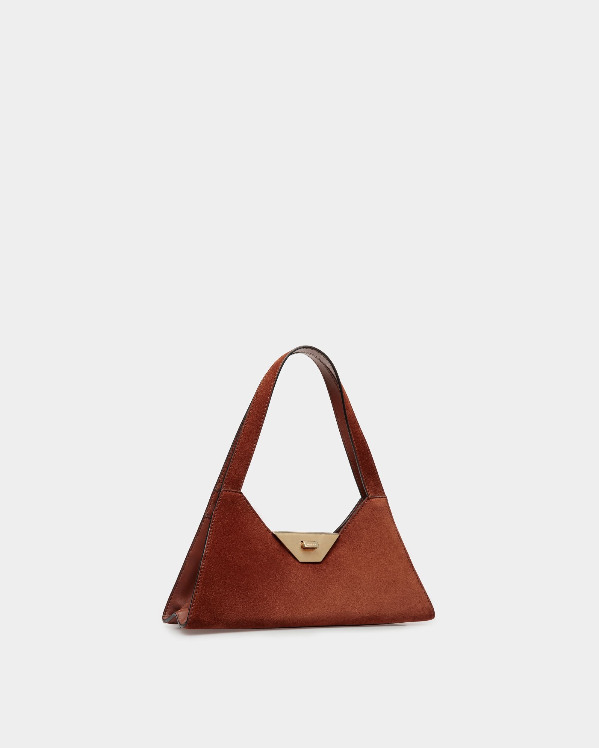 Borsa A Spalla Trilliant Small In Pelle Scamosciata Marrone - Donna - Bally - 04