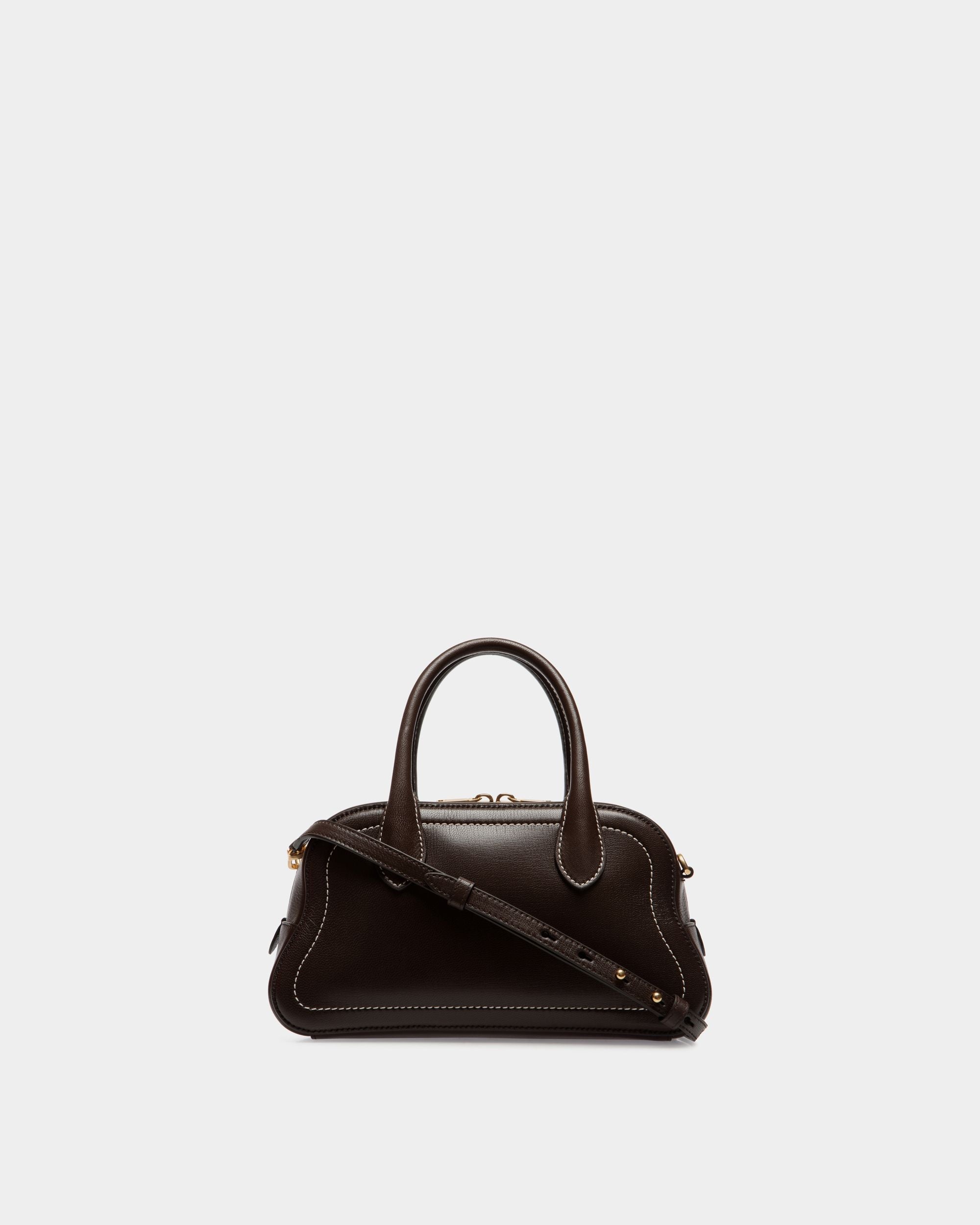 Borsa A Mano Unda In Pelle Granata Color Ebano - Donna - Bally - 03