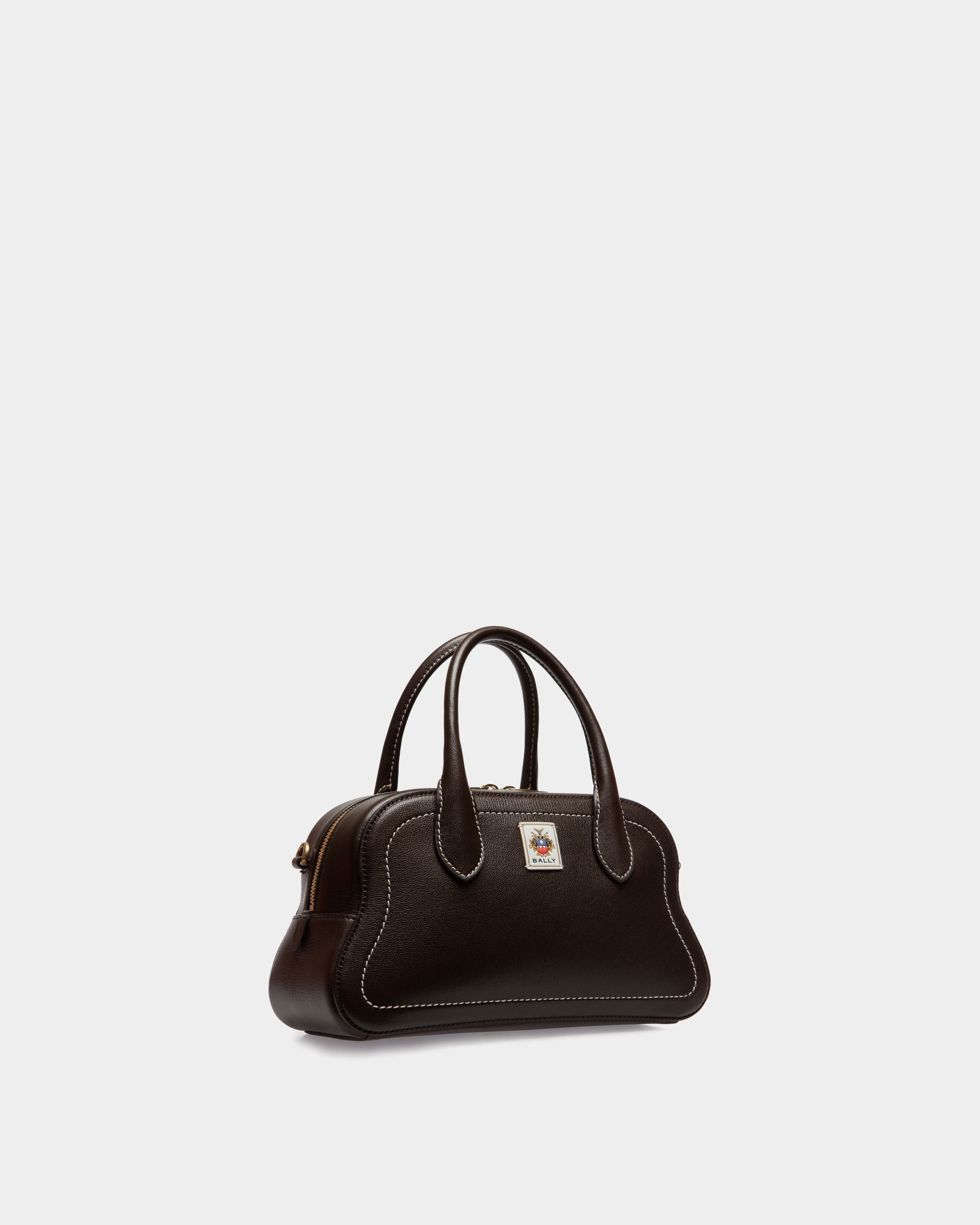 Borsa A Mano Unda In Pelle Granata Color Ebano - Donna - Bally - 04