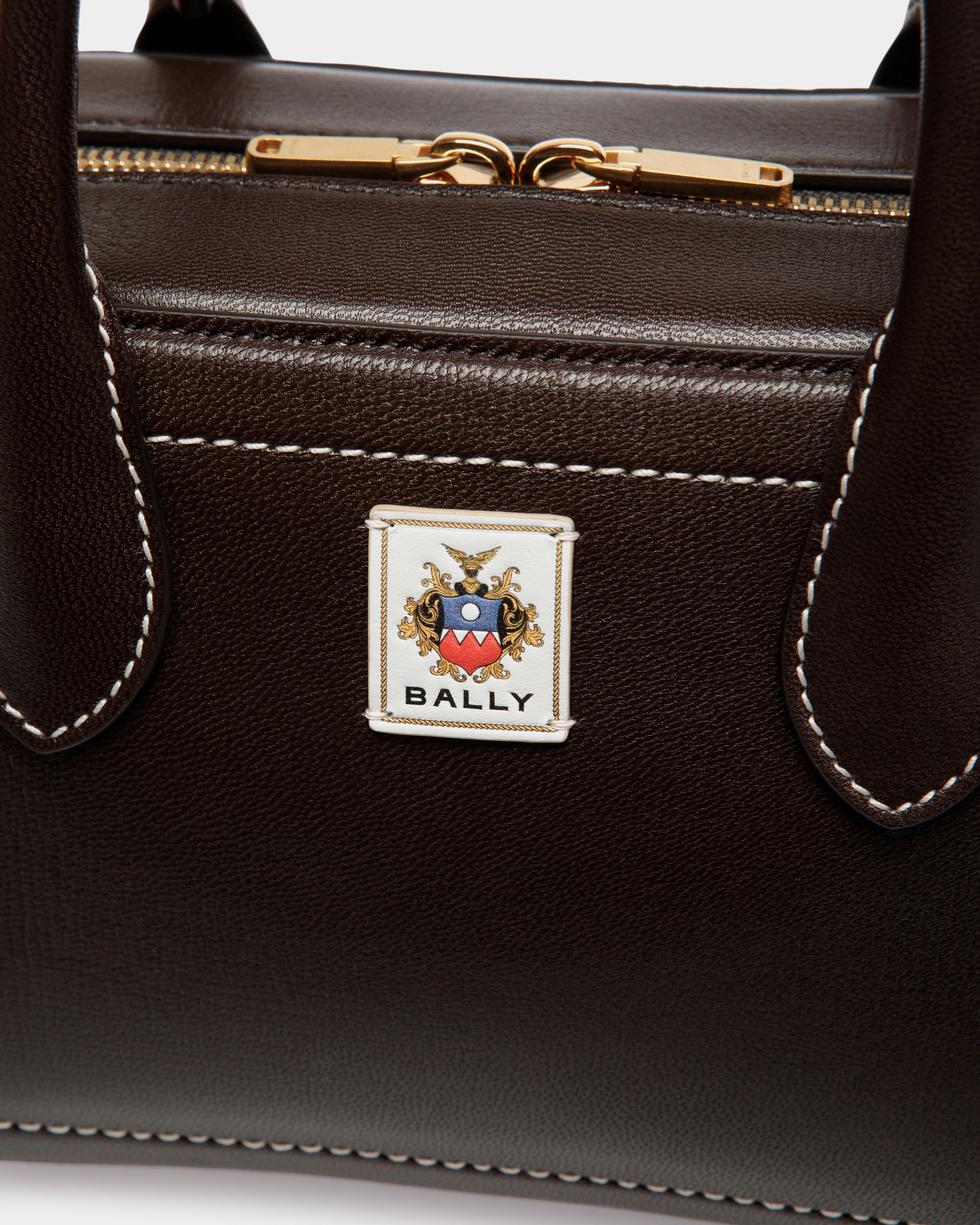 Borsa A Mano Unda In Pelle Granata Color Ebano - Donna - Bally - 06