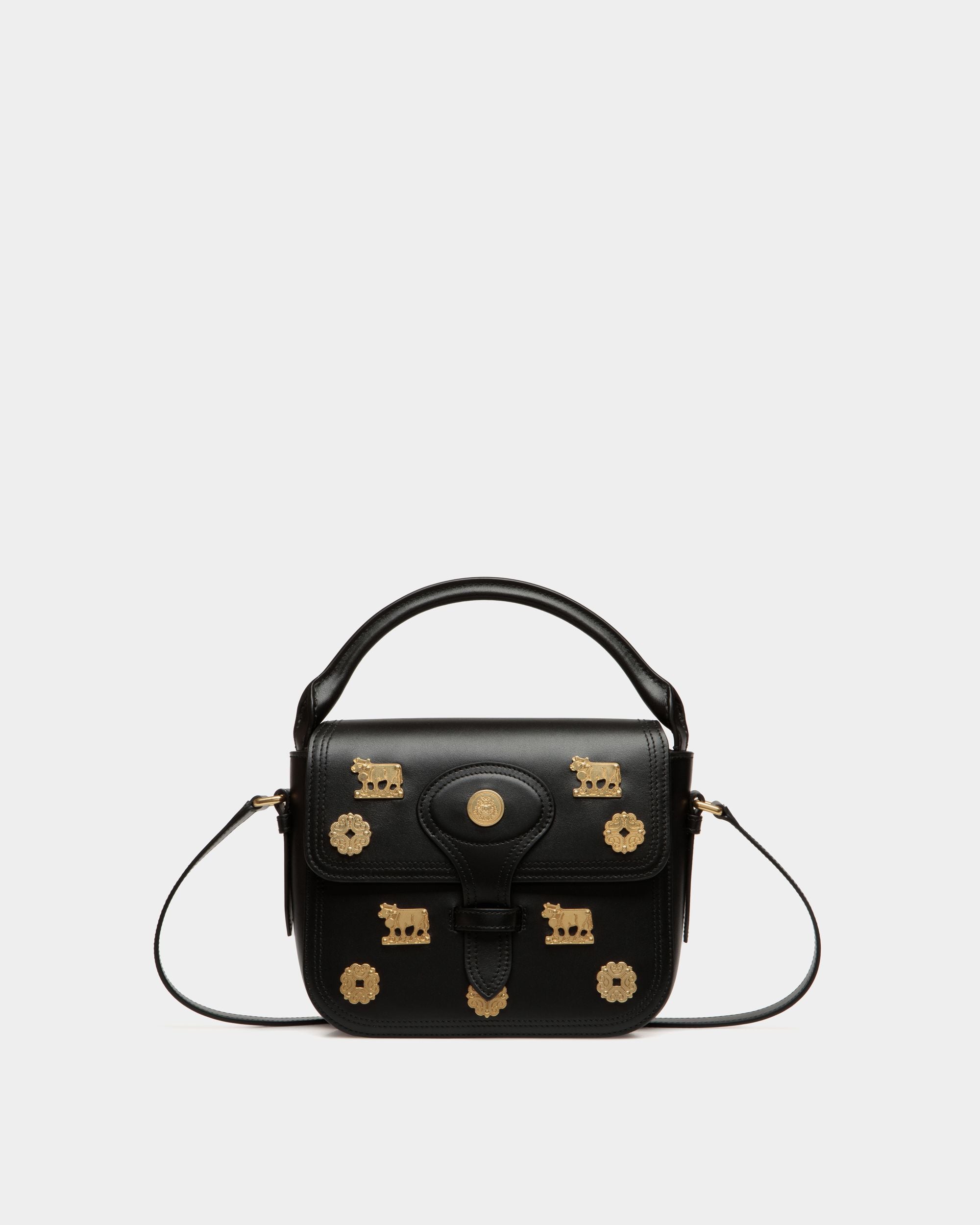 Borsa Mini Beckett In Pelle Nera Con Borchie - Donna - Bally - 01
