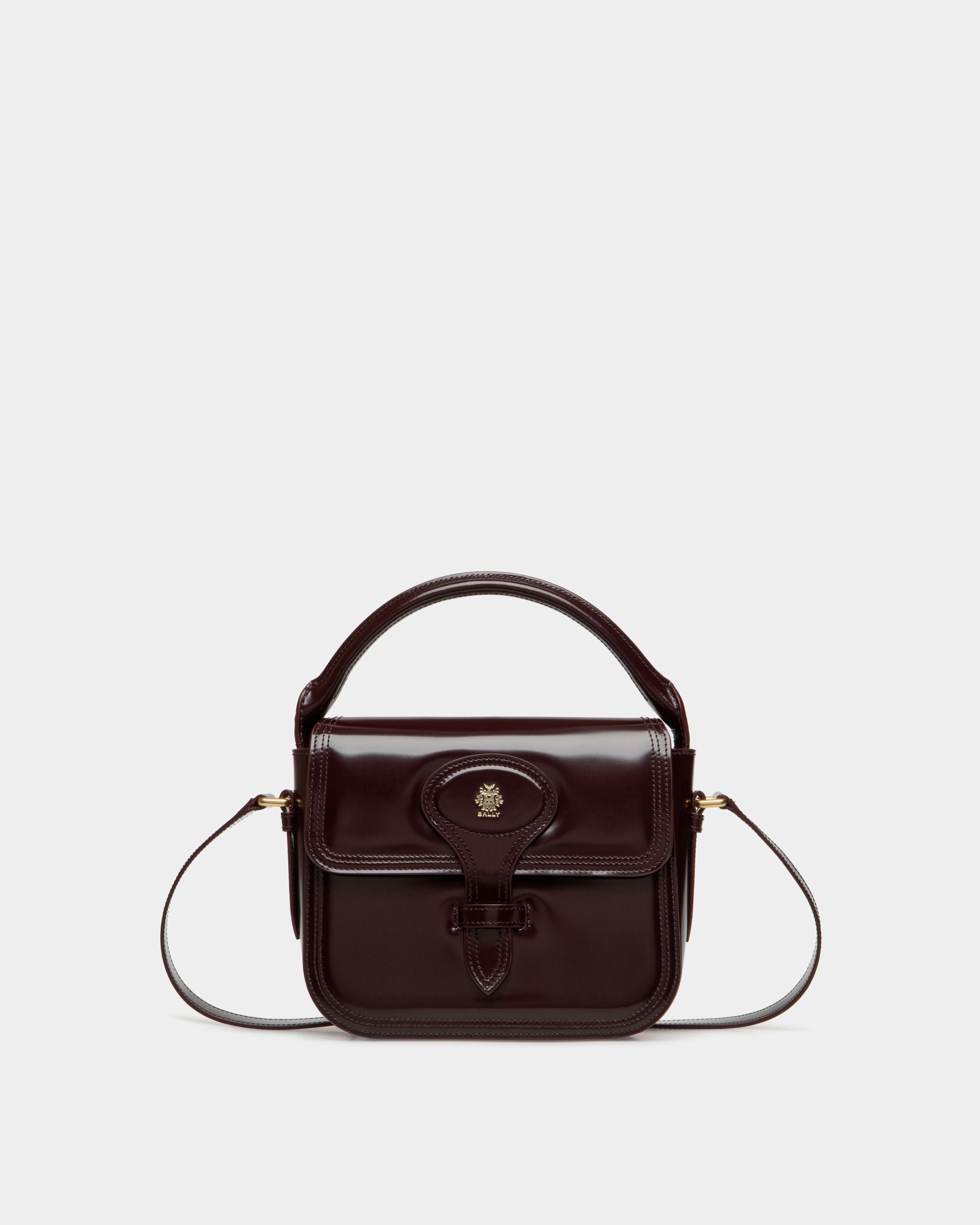 Borsa Mini Beckett In Pelle Spazzolata Bordeaux Scuro - Donna - Bally - 01
