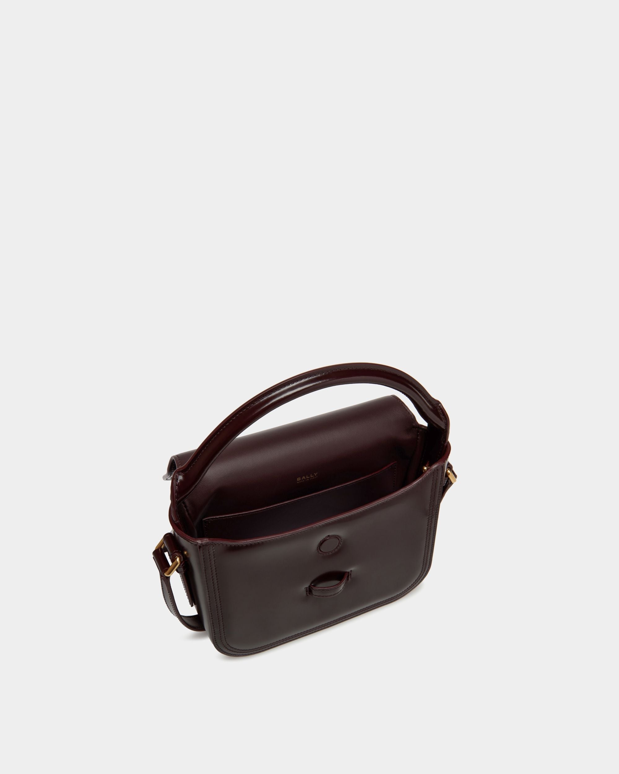 Borsa Mini Beckett In Pelle Spazzolata Bordeaux Scuro - Donna - Bally - 05