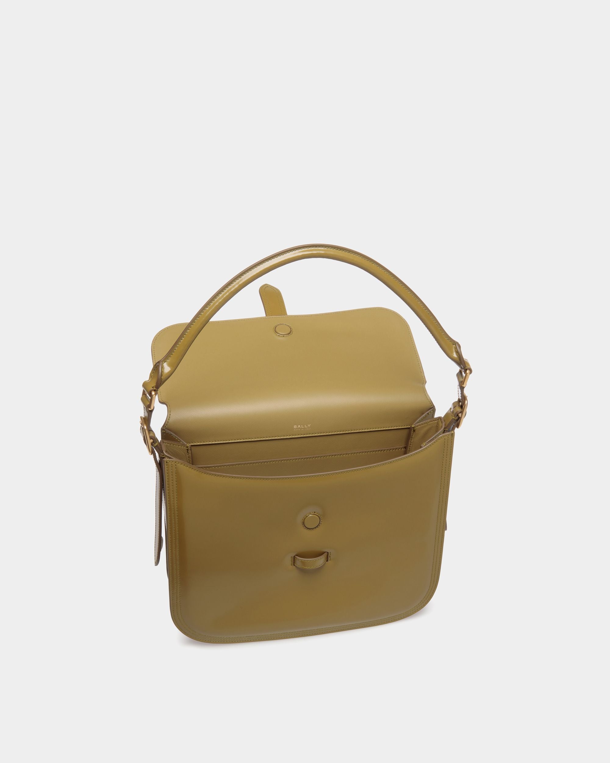 Borsa A Spalla Beckett In Pelle Spazzolata Olive Green - Donna - Bally - 05