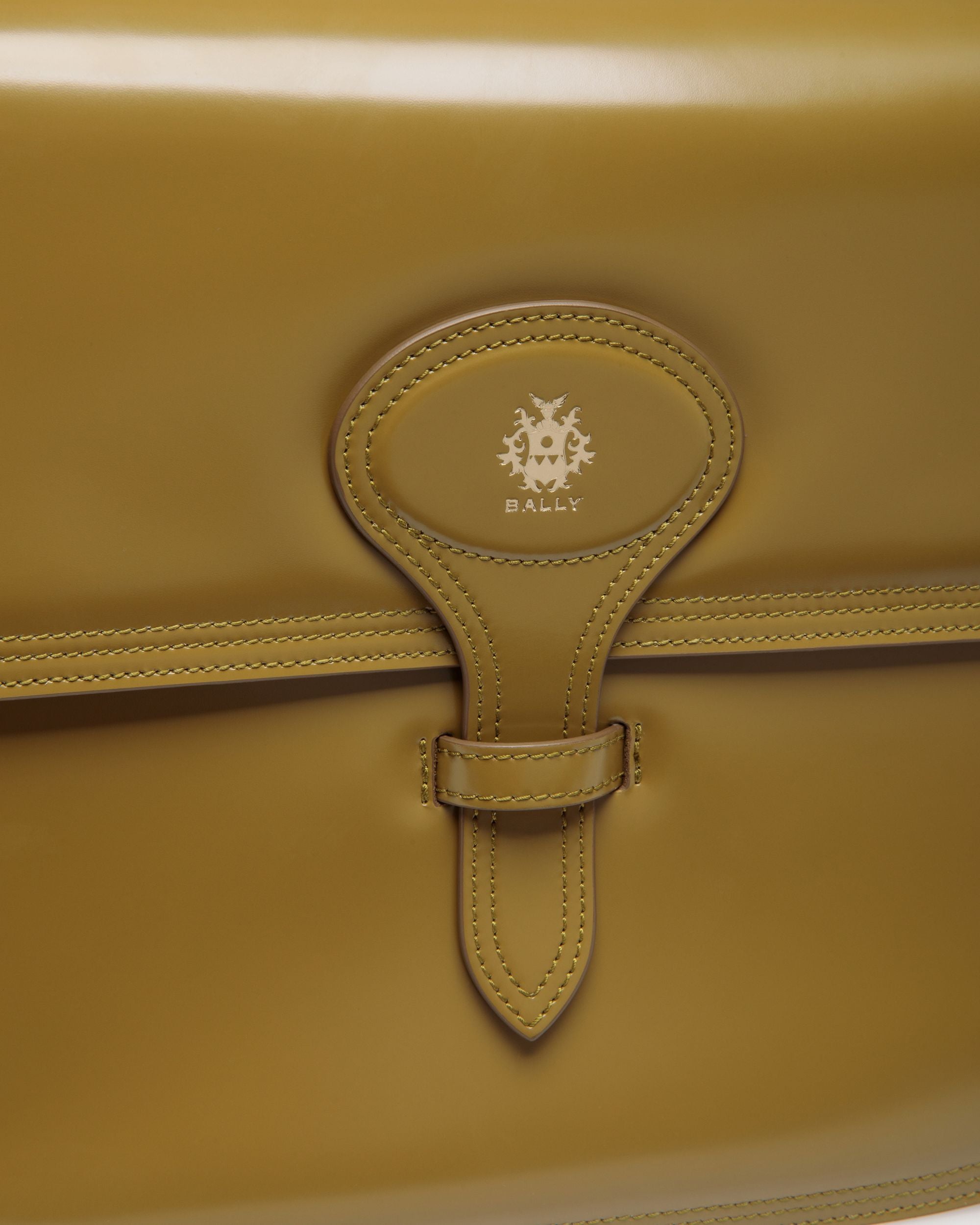 Borsa A Spalla Beckett In Pelle Spazzolata Olive Green - Donna - Bally - 06
