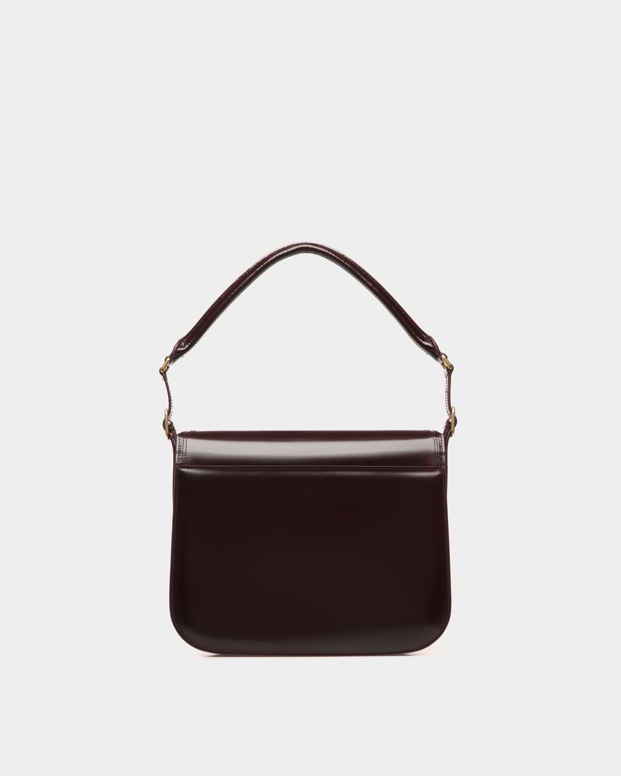 Borsa A Spalla Beckett In Pelle Spazzolata Bordeaux Scuro - Donna - Bally - 02