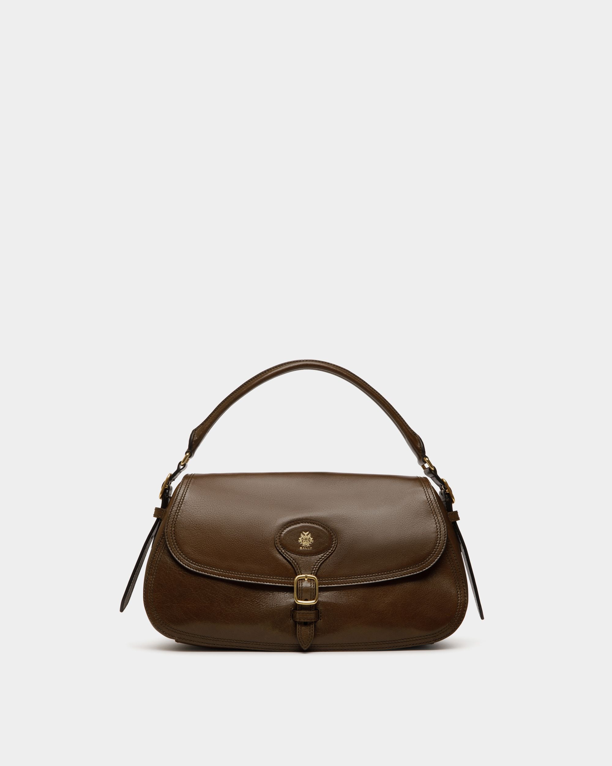 Borsa A Spalla Beckett In Pelle Marron Glacé - Donna - Bally - 01