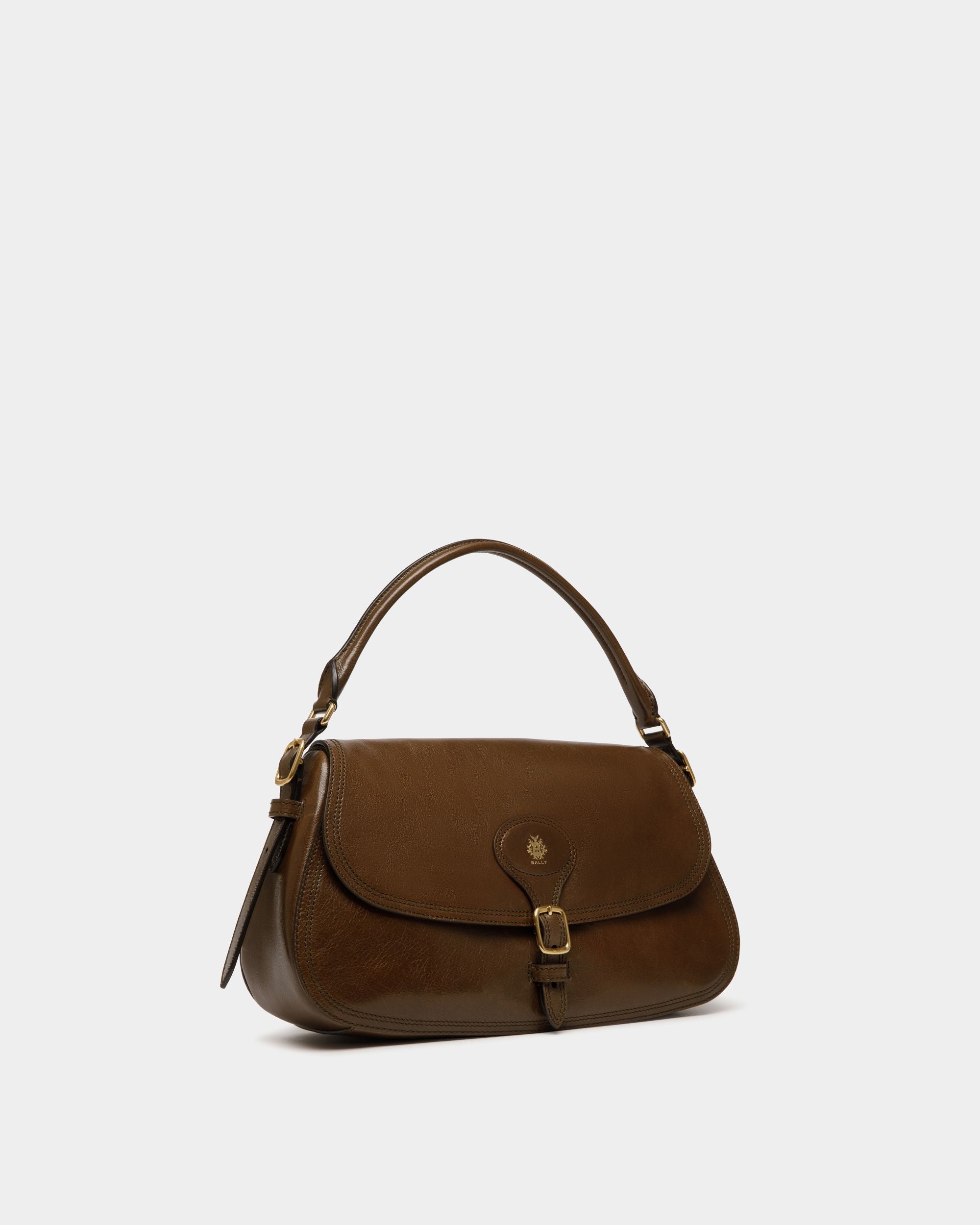 Borsa A Spalla Beckett In Pelle Marron Glacé - Donna - Bally - 03