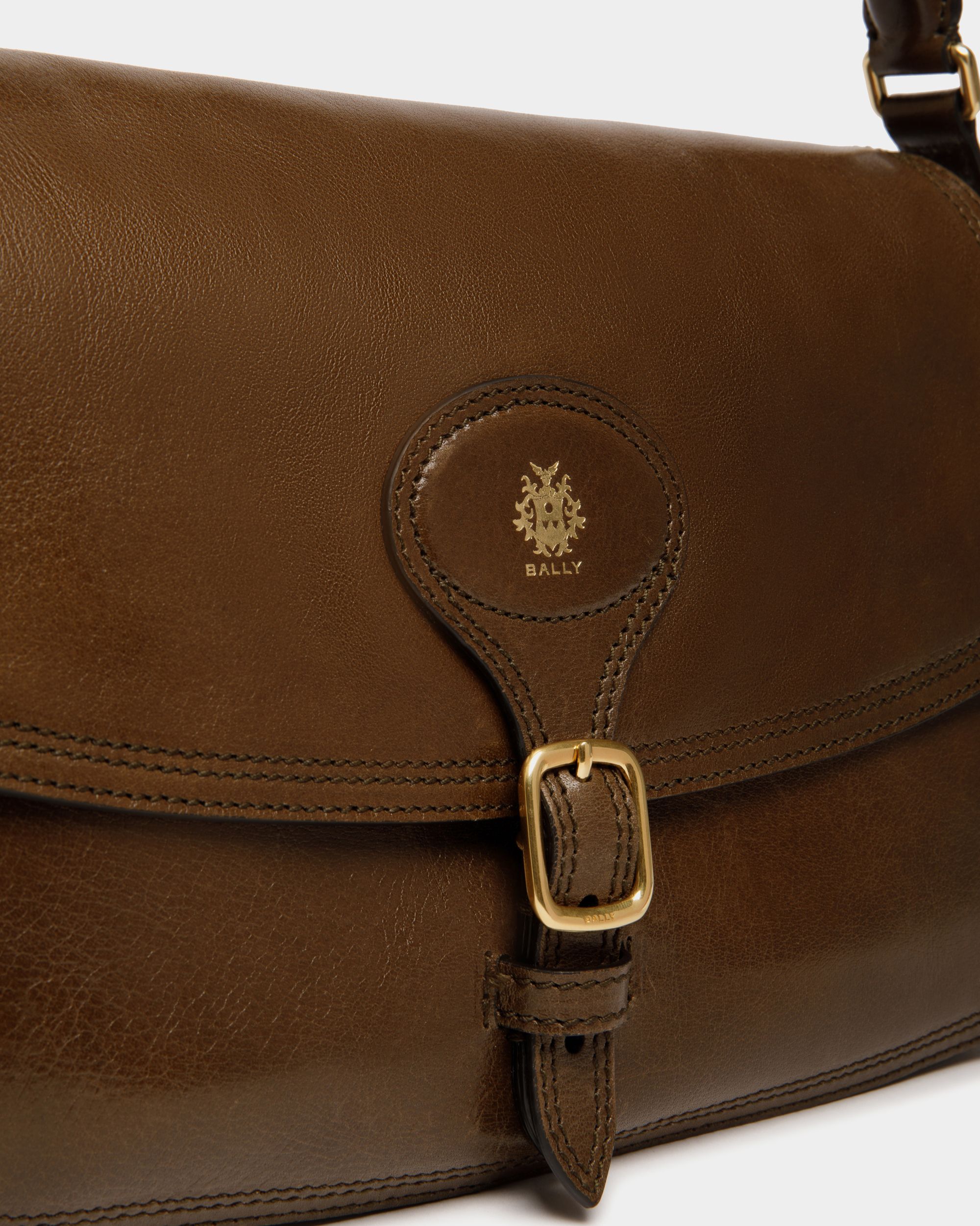 Borsa A Spalla Beckett In Pelle Marron Glacé - Donna - Bally - 04