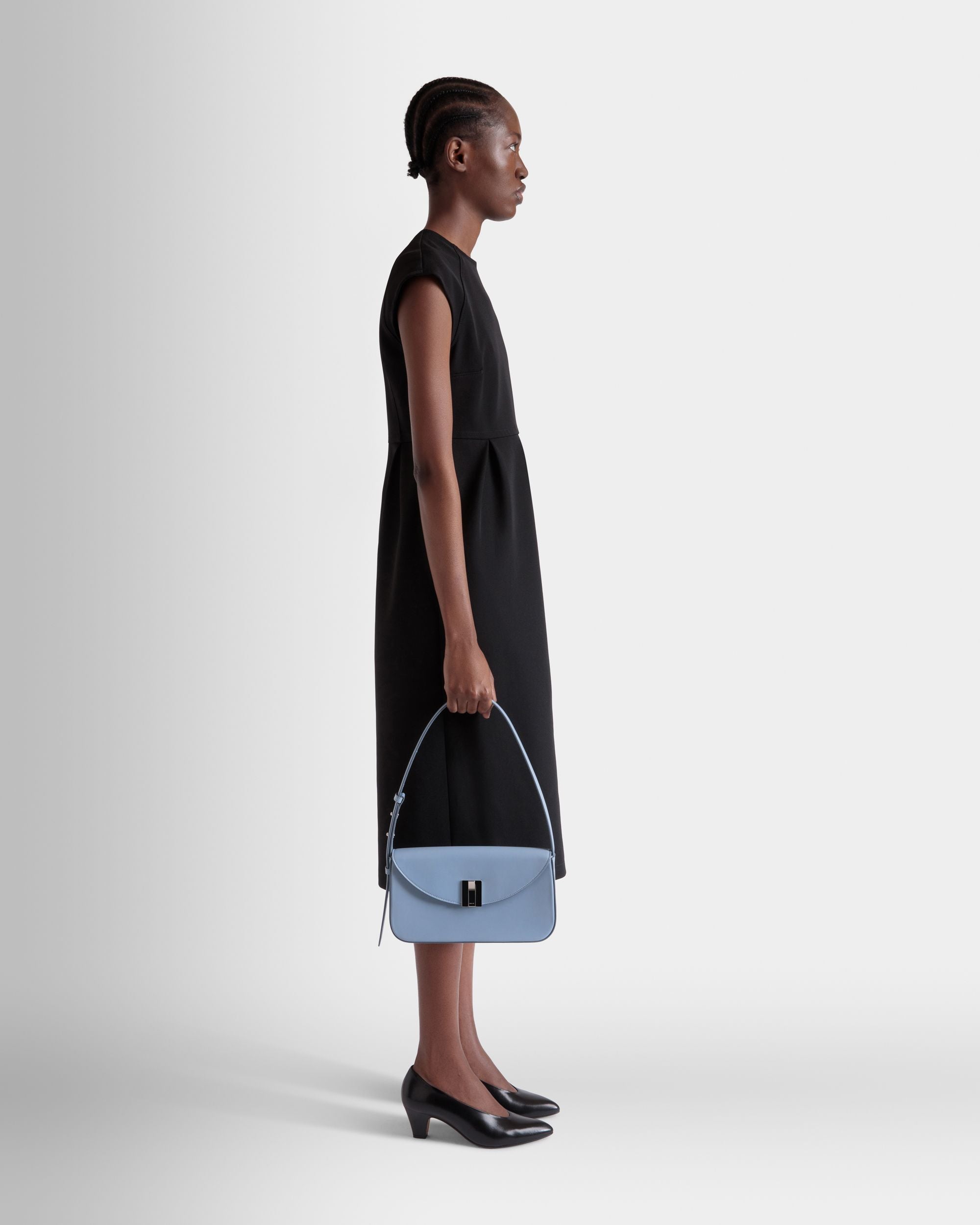 Borsa A Spalla Piccola Ollam In Pelle Light Blue - Donna - Bally - 02