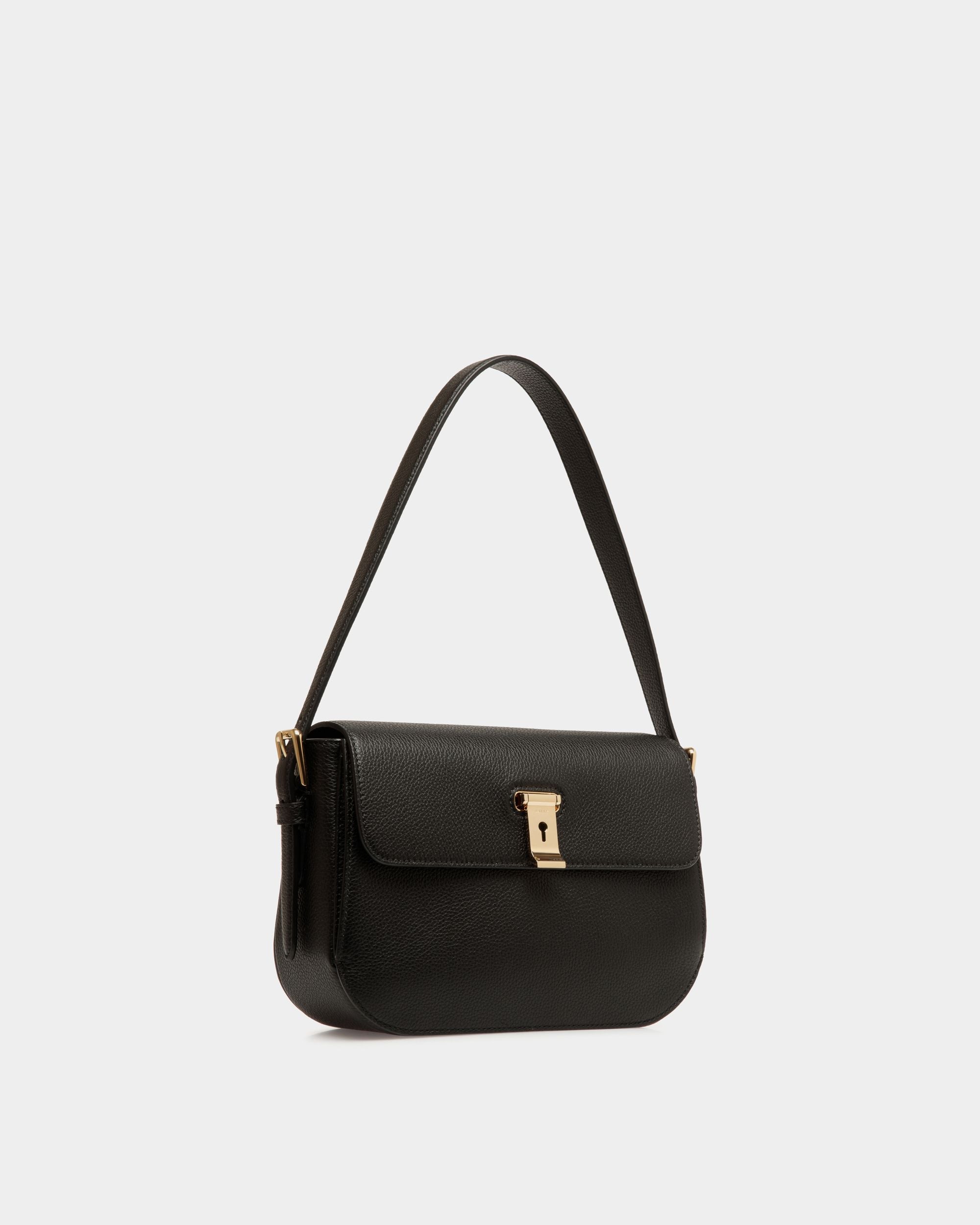 Borsa A Spalla Lock Me In Pelle Granata Nera - Donna - Bally - 04
