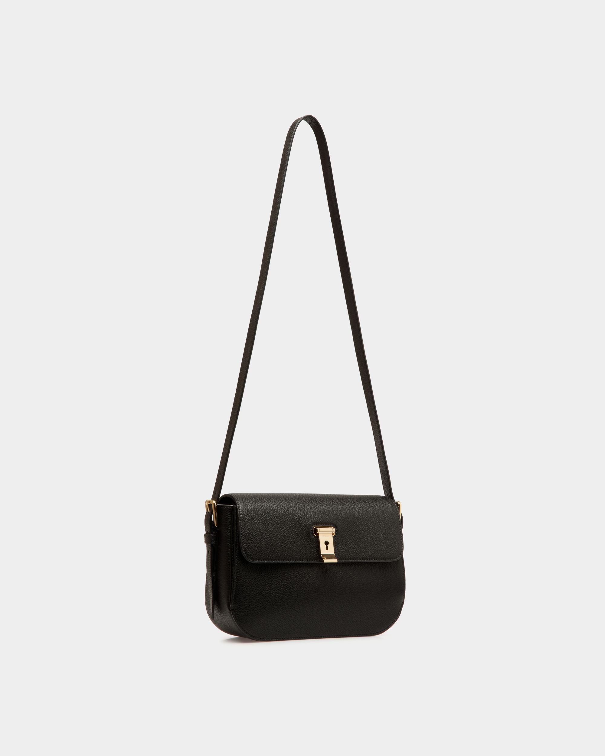 Borsa A Spalla Lock Me In Pelle Granata Nera - Donna - Bally - 05
