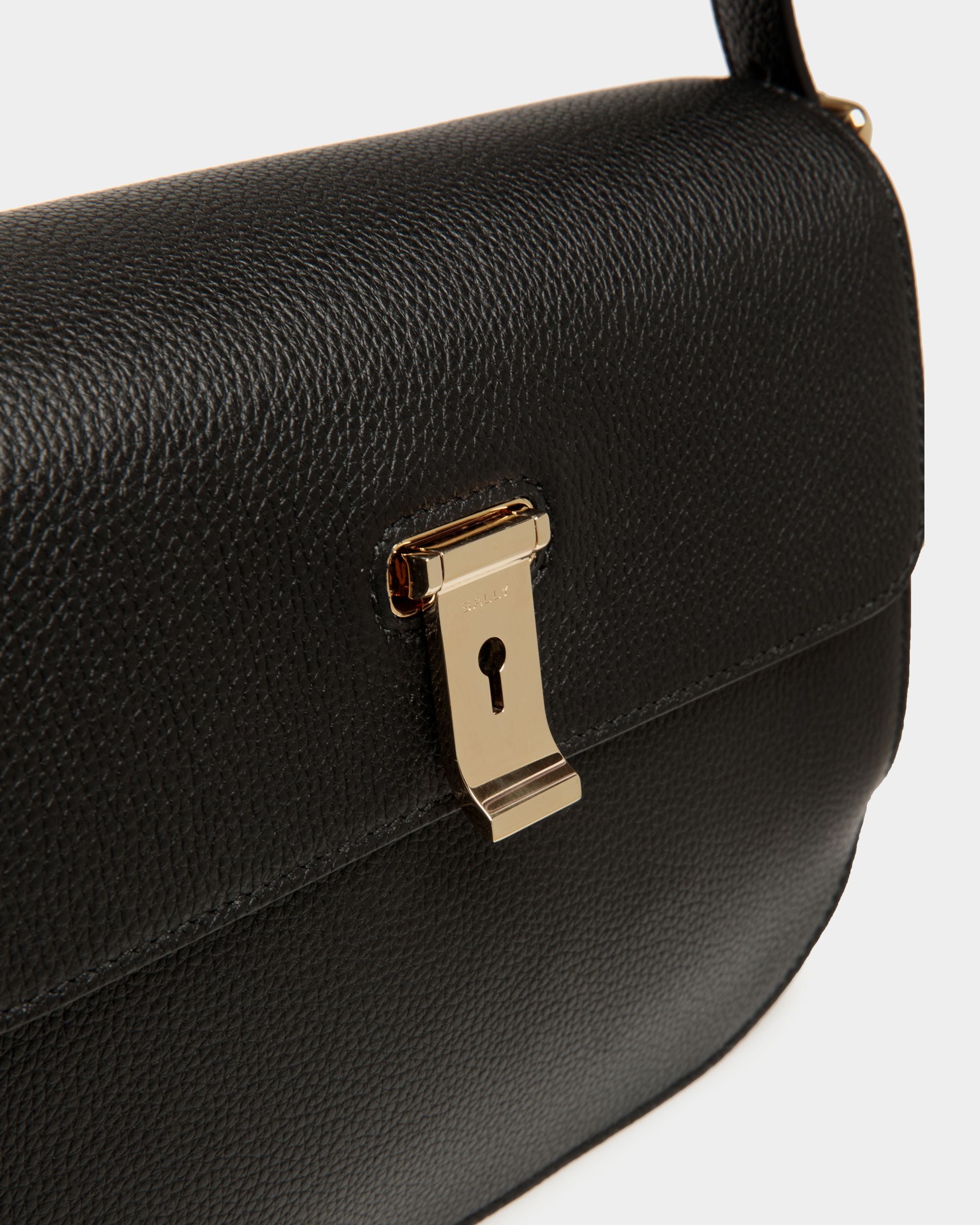 Borsa A Spalla Lock Me In Pelle Granata Nera - Donna - Bally - 06