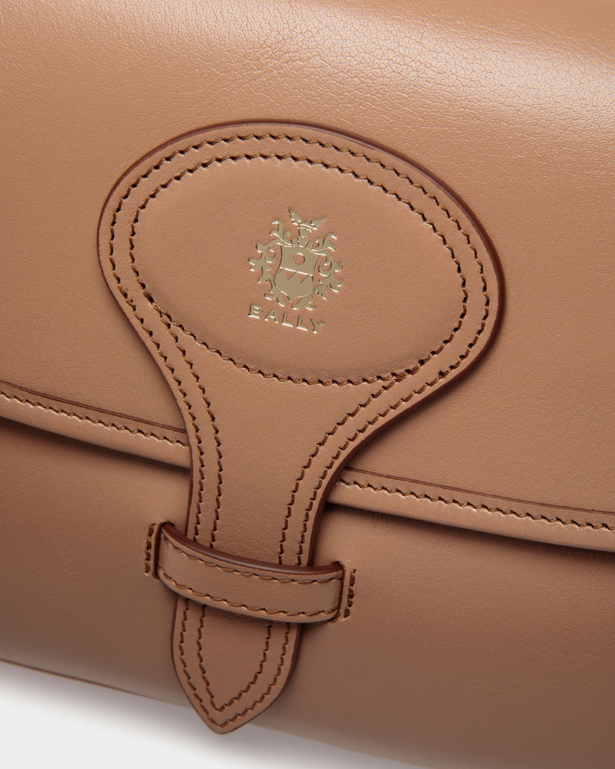 Borsa A Tracolla Beckett In Pelle Praline Beige - Donna - Bally - 05