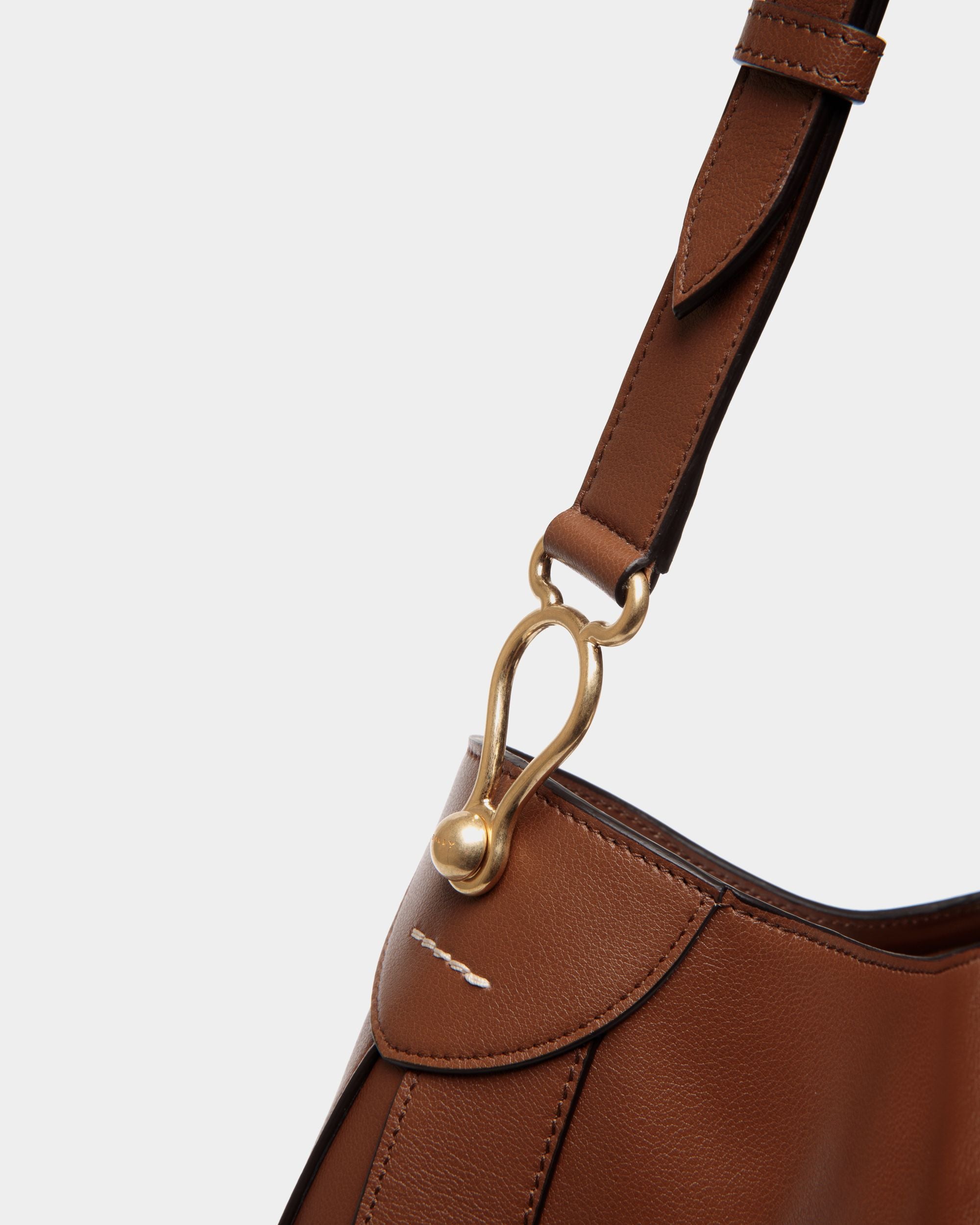 Borsa Hobo Lune In Pelle Marrone - Donna - Bally - 02