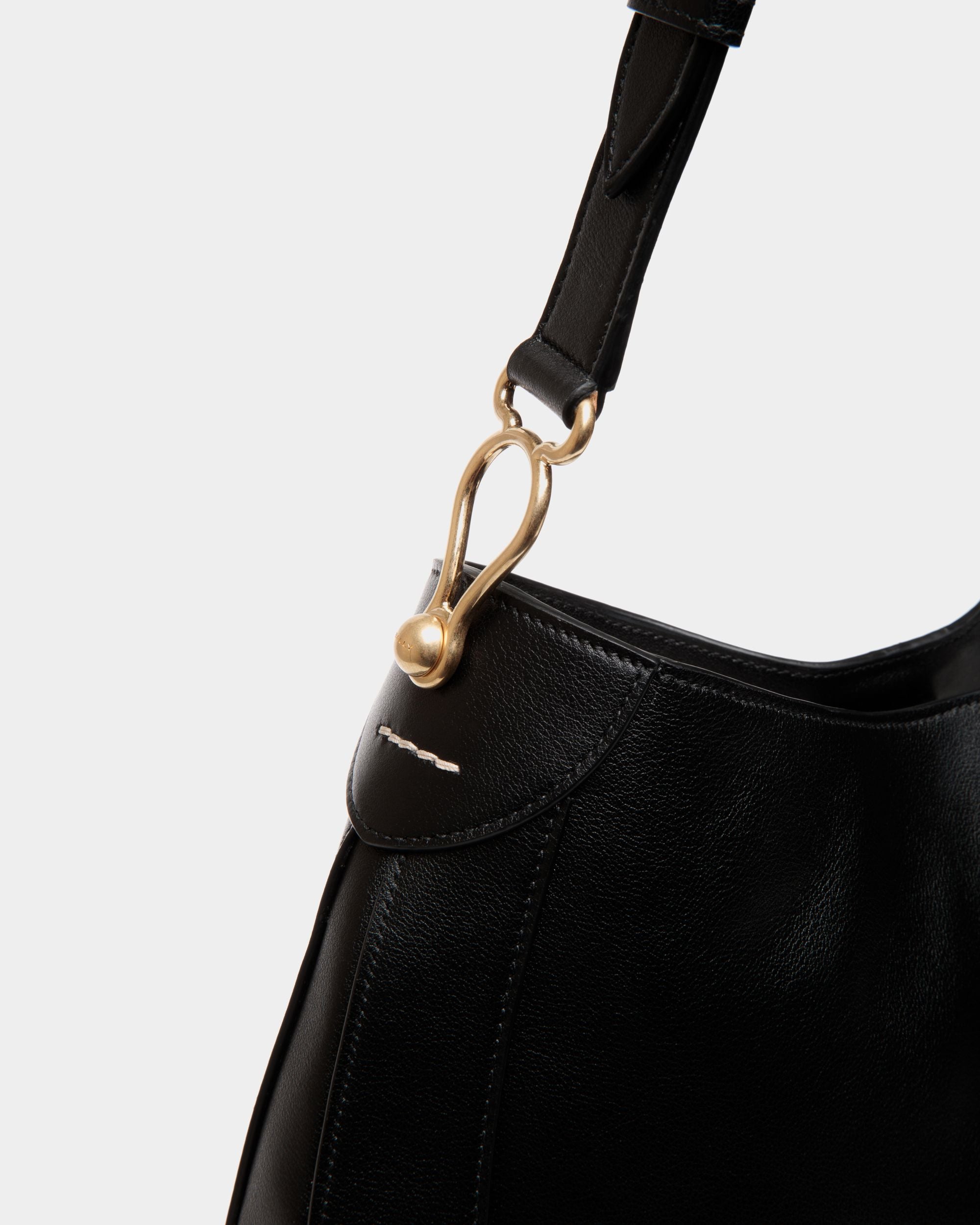 Borsa Hobo Lune In Pelle Nera - Donna - Bally - 05